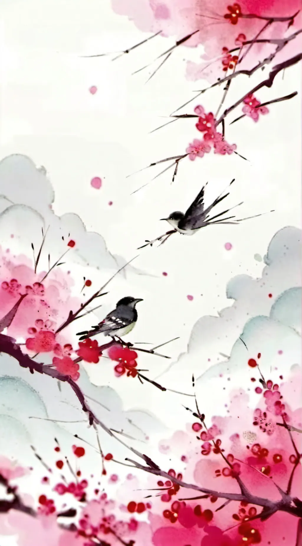 ai character: MHA cherry blossom background