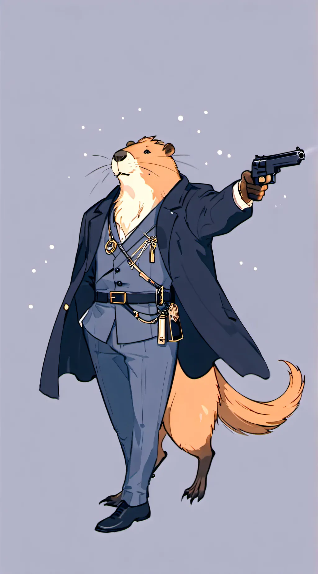 ai character: capybara deagle background