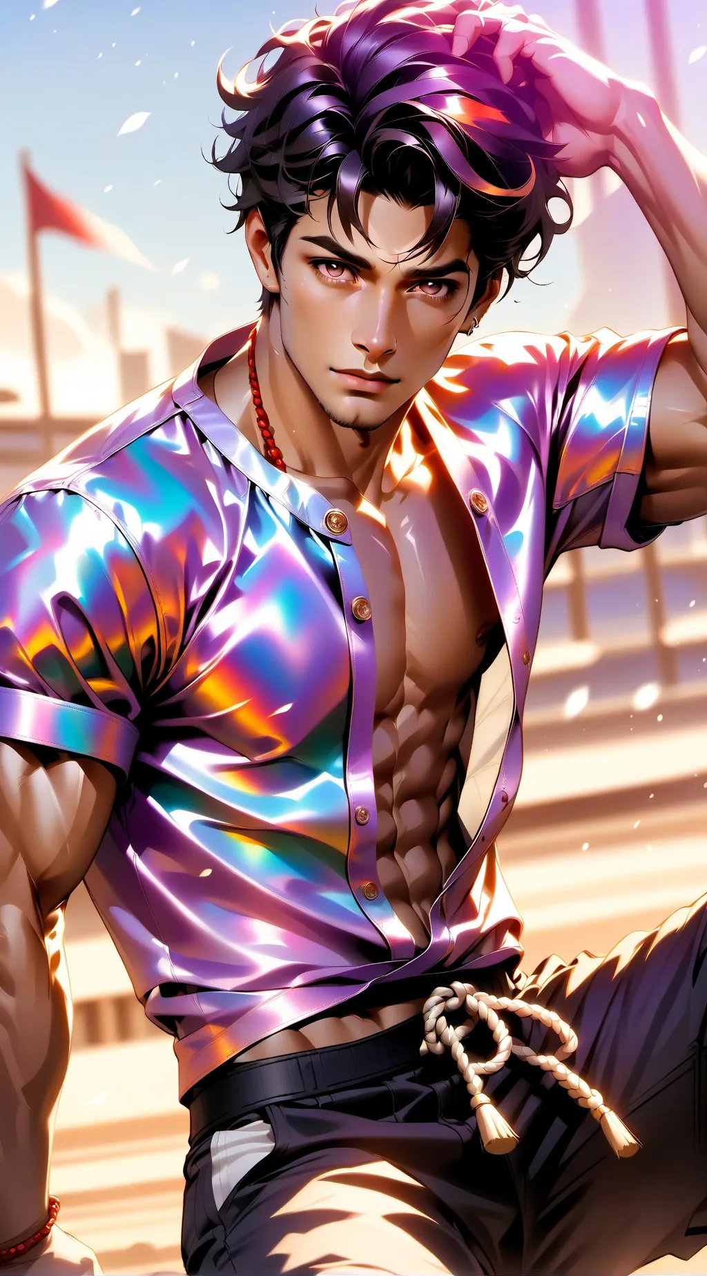 ai character: Leonardo  background