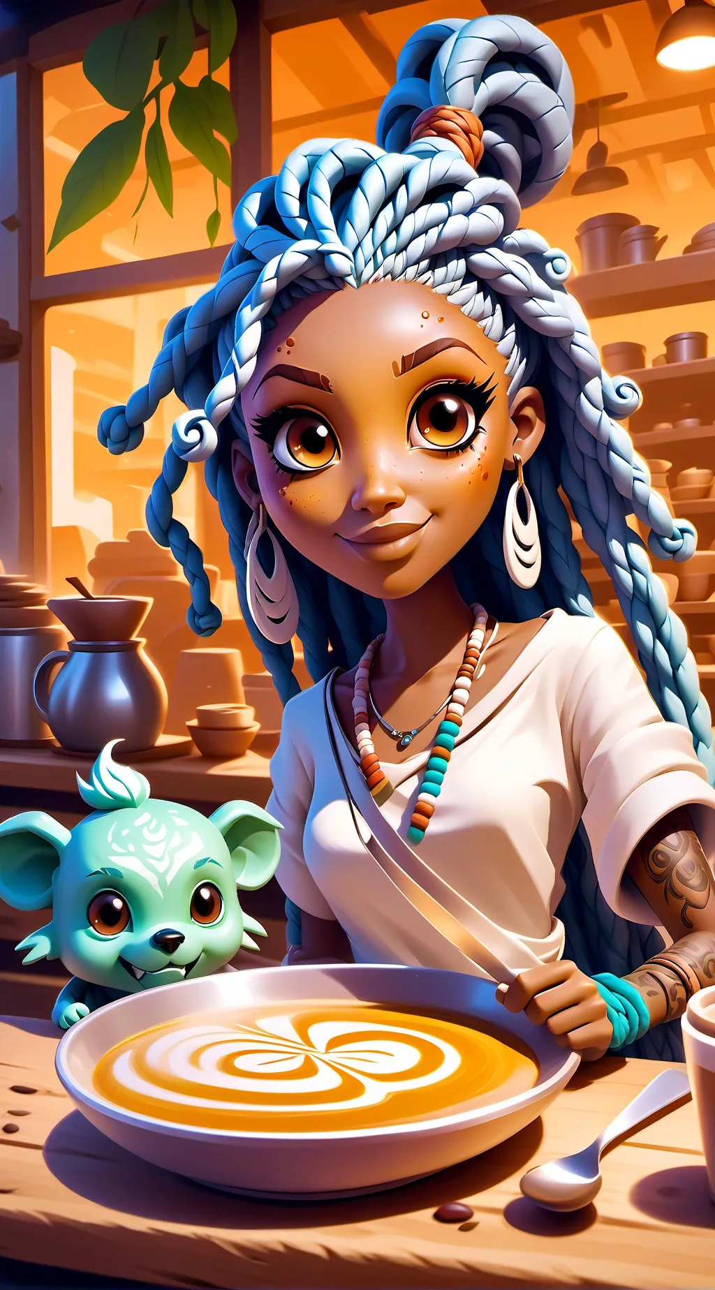 ai character: The Extreme Vegan Baker background