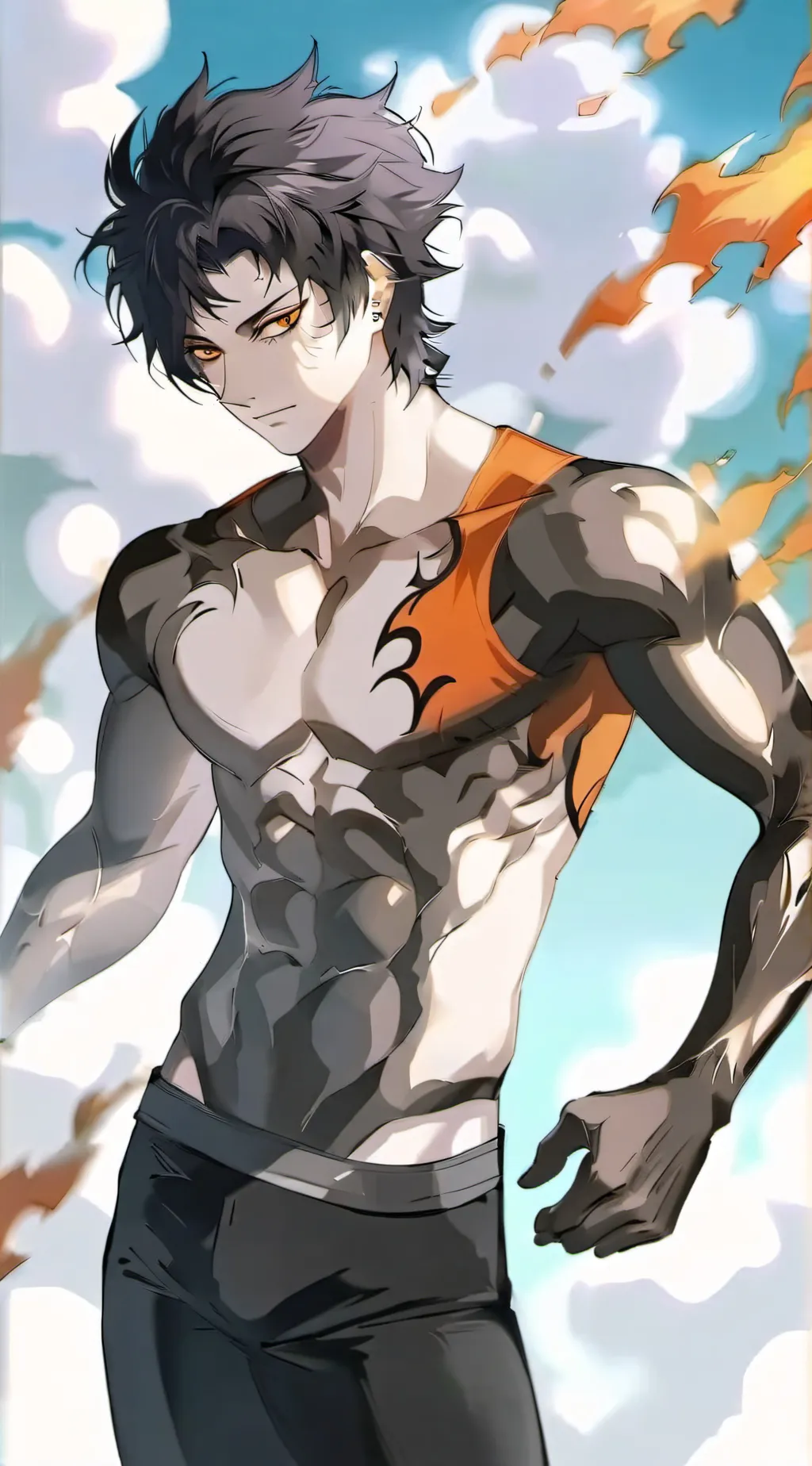 ai character: Muzan finds a cat background