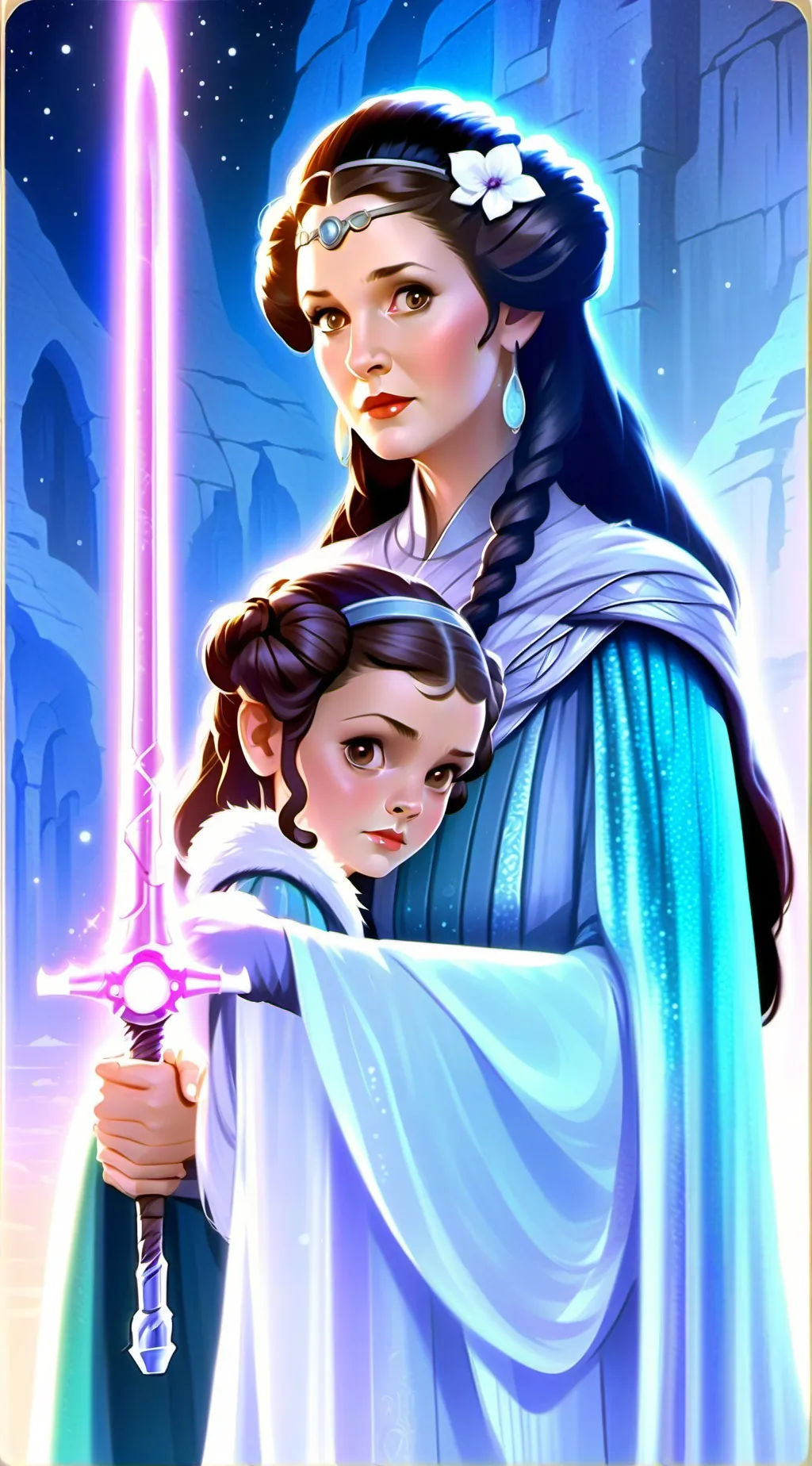 ai character: jabba and leia  background