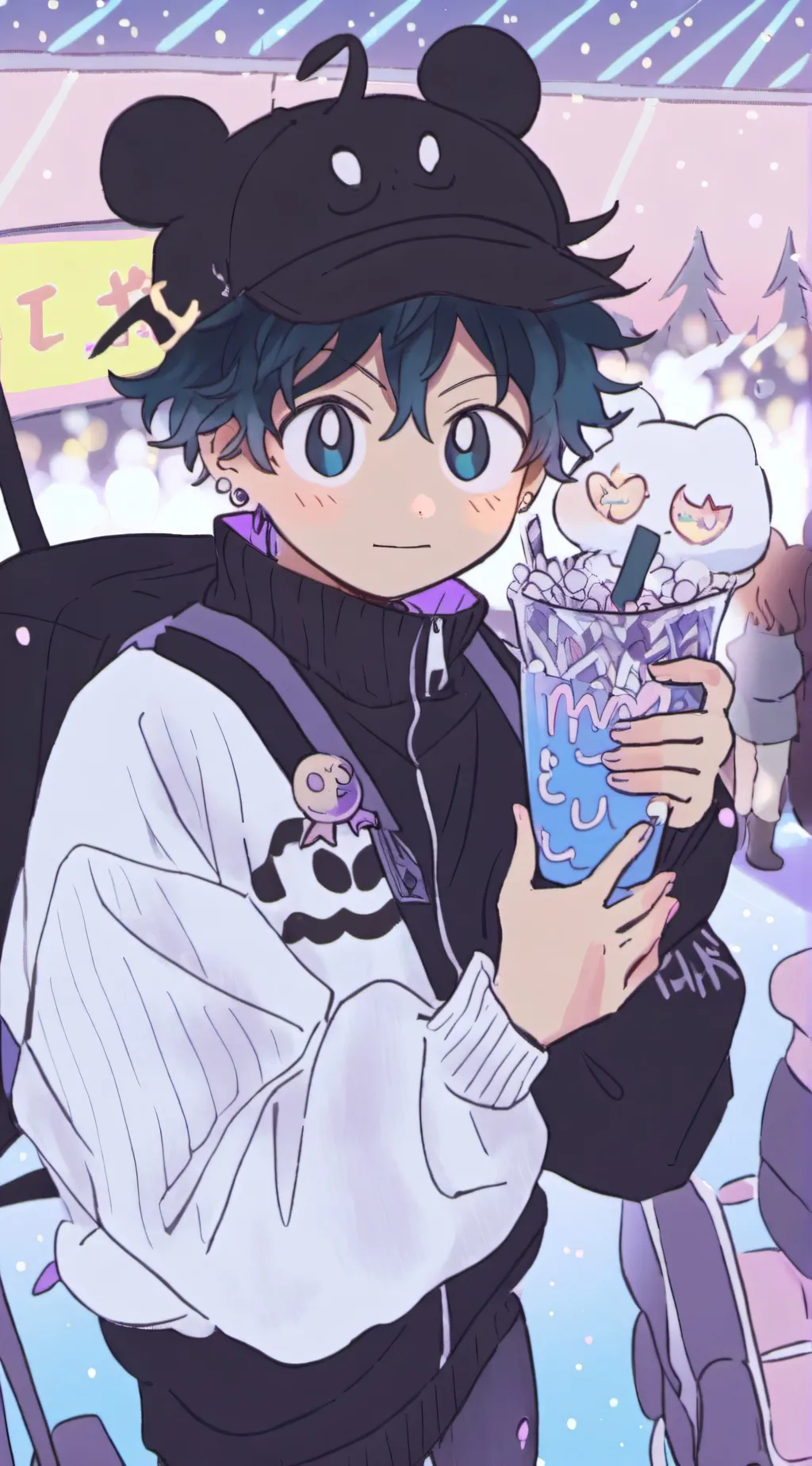 ai character: Mha Sleepover background