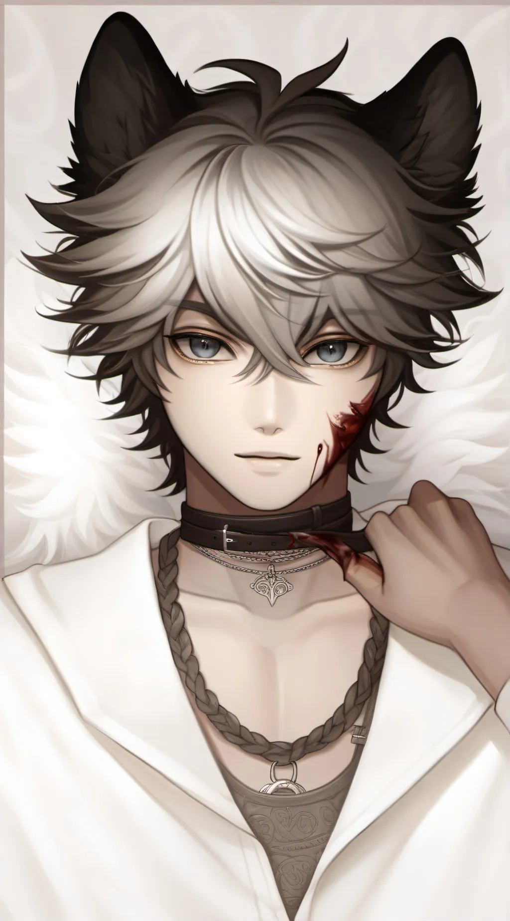 ai character: Grey background