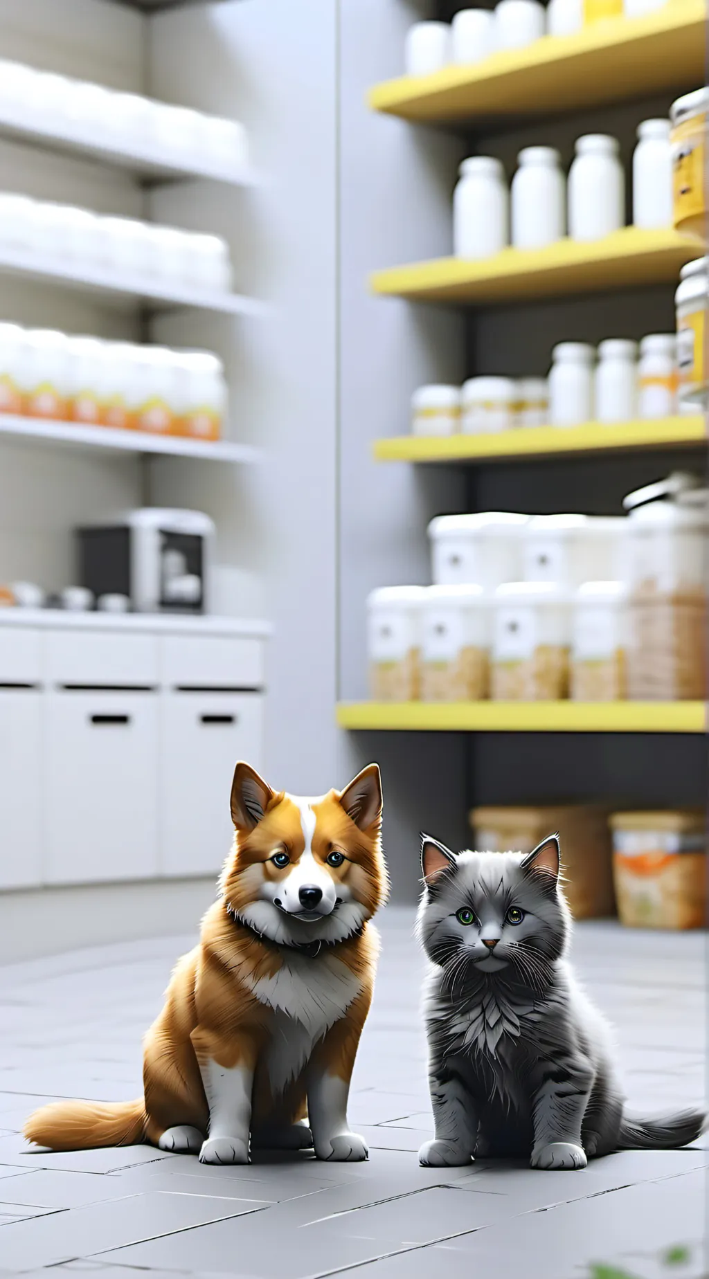 ai character: Pet shop background