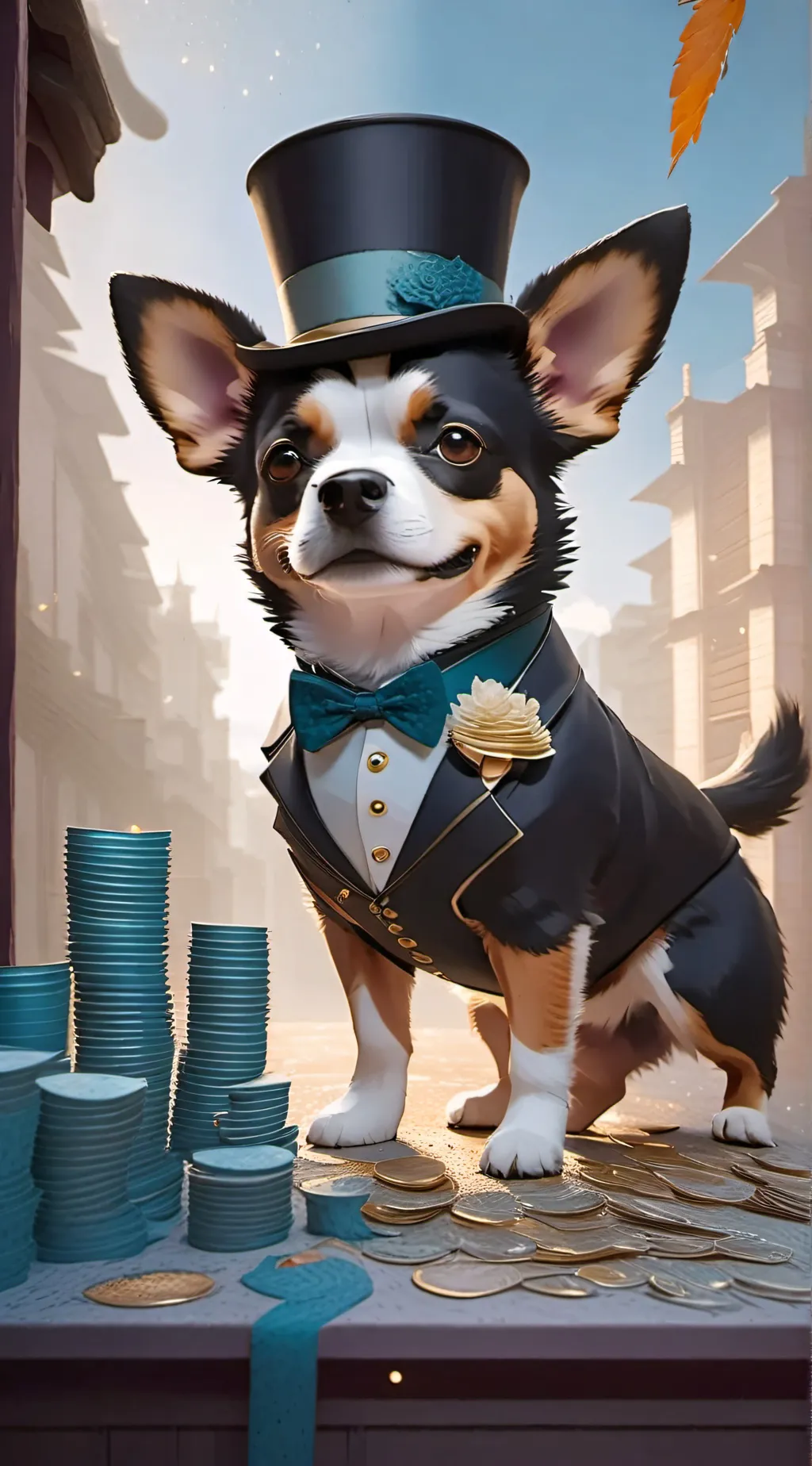 ai character: Rich dog background