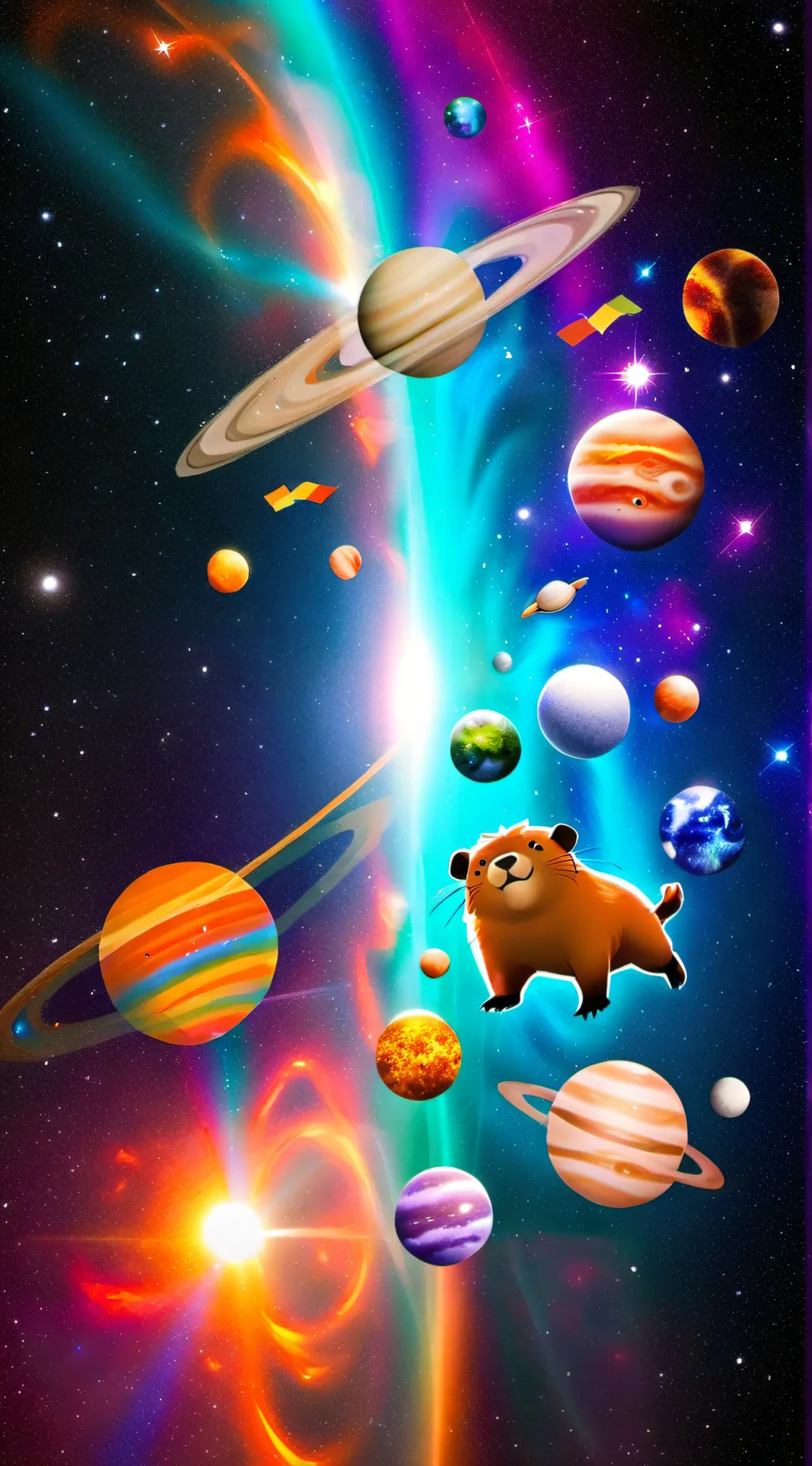 ai character: Star Baby Capybara background