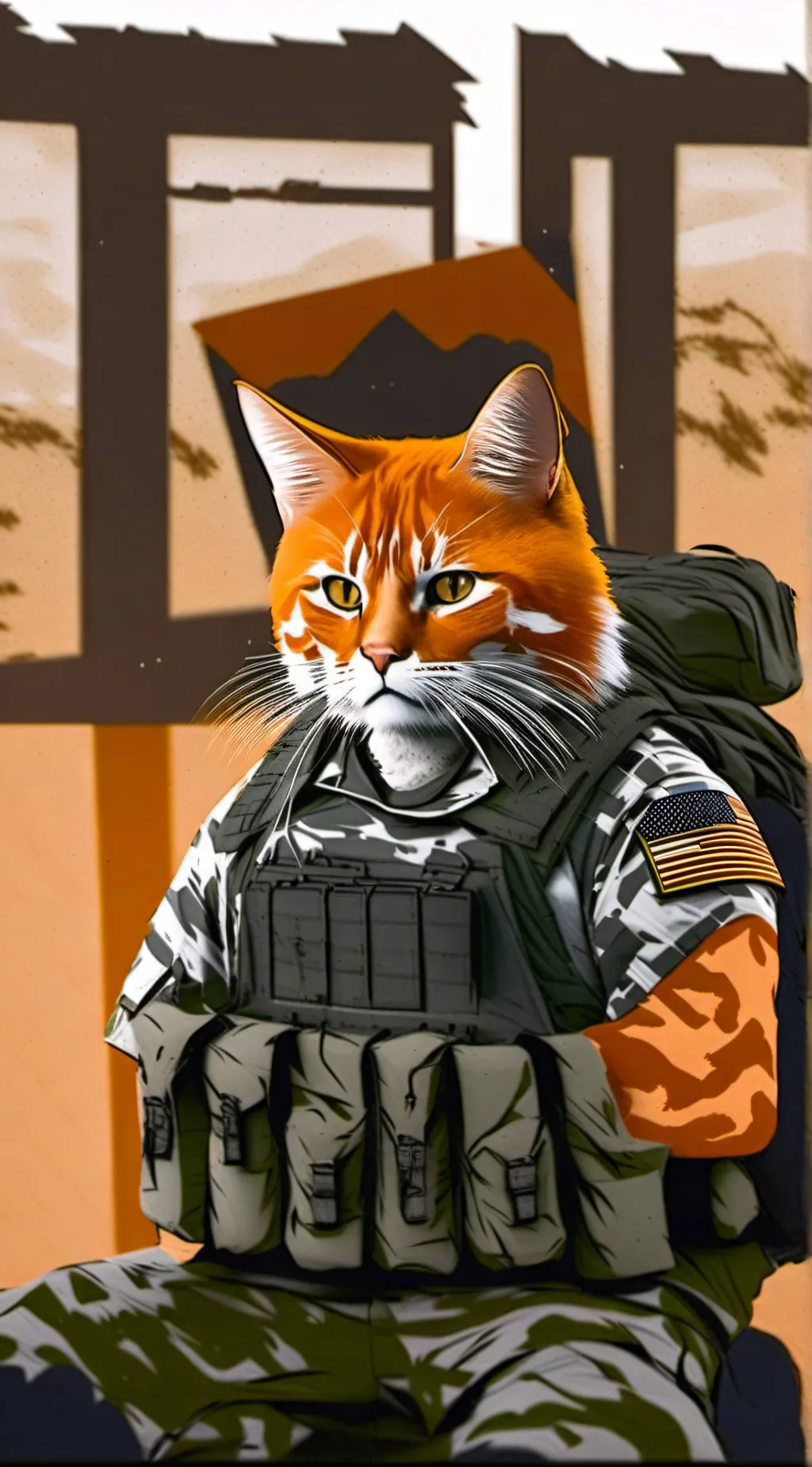 ai character: Garfield  background