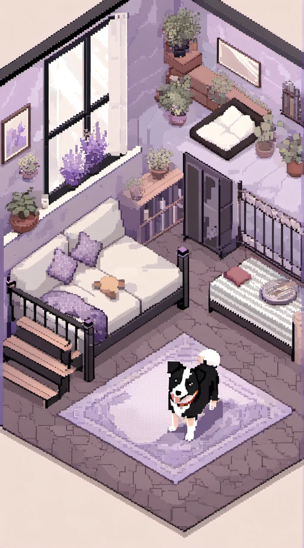 ai character: {Border collie} background