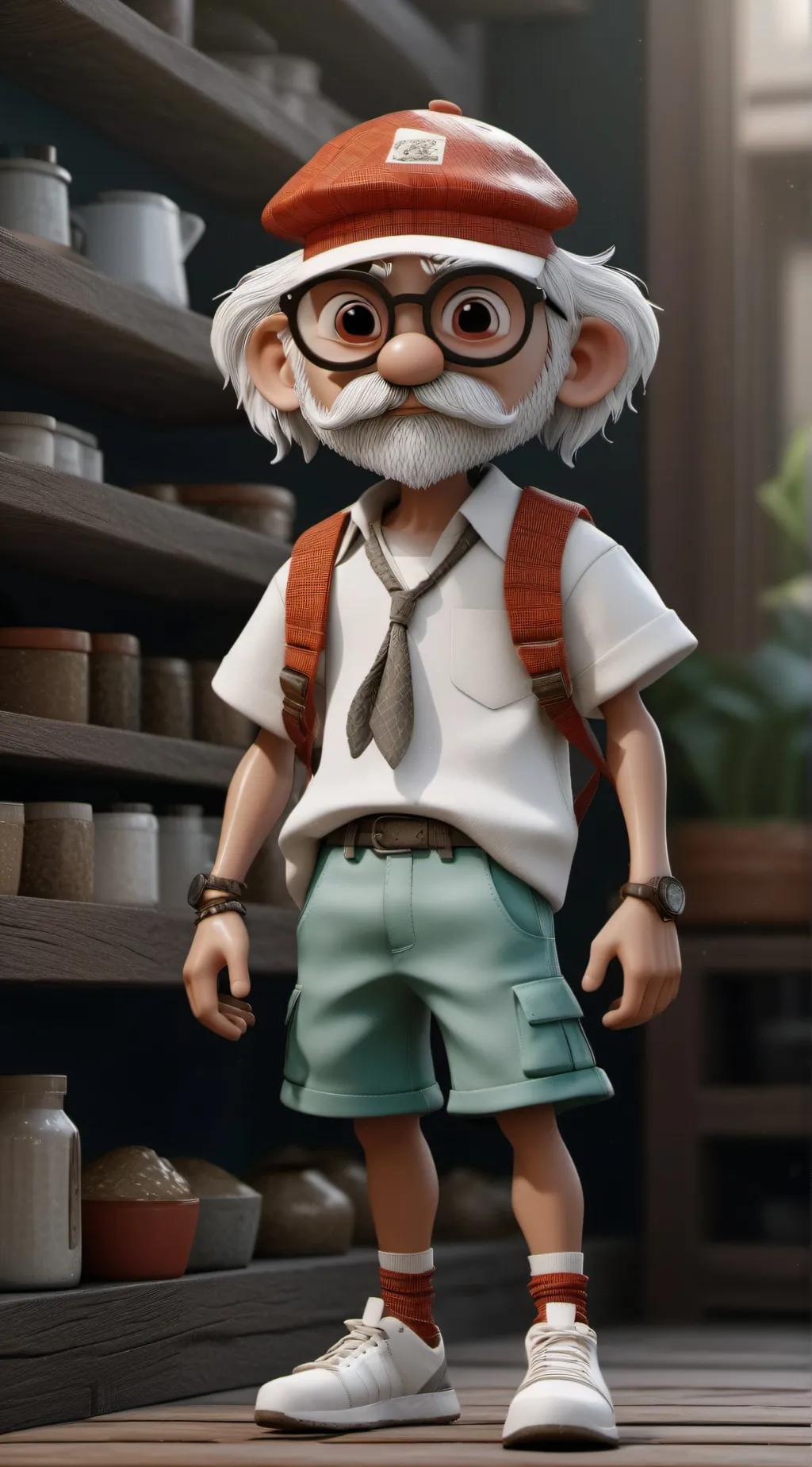 ai character: Shrimpo background