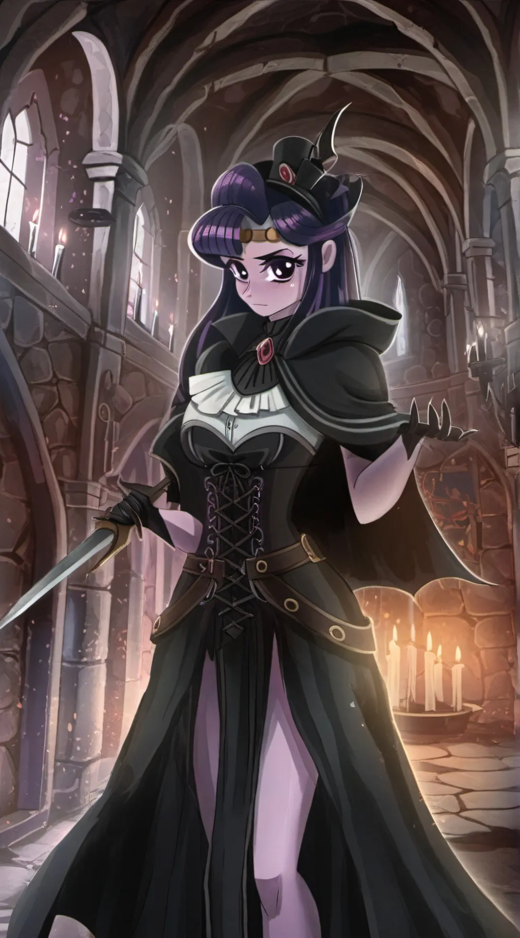 ai character: Dark twilight background