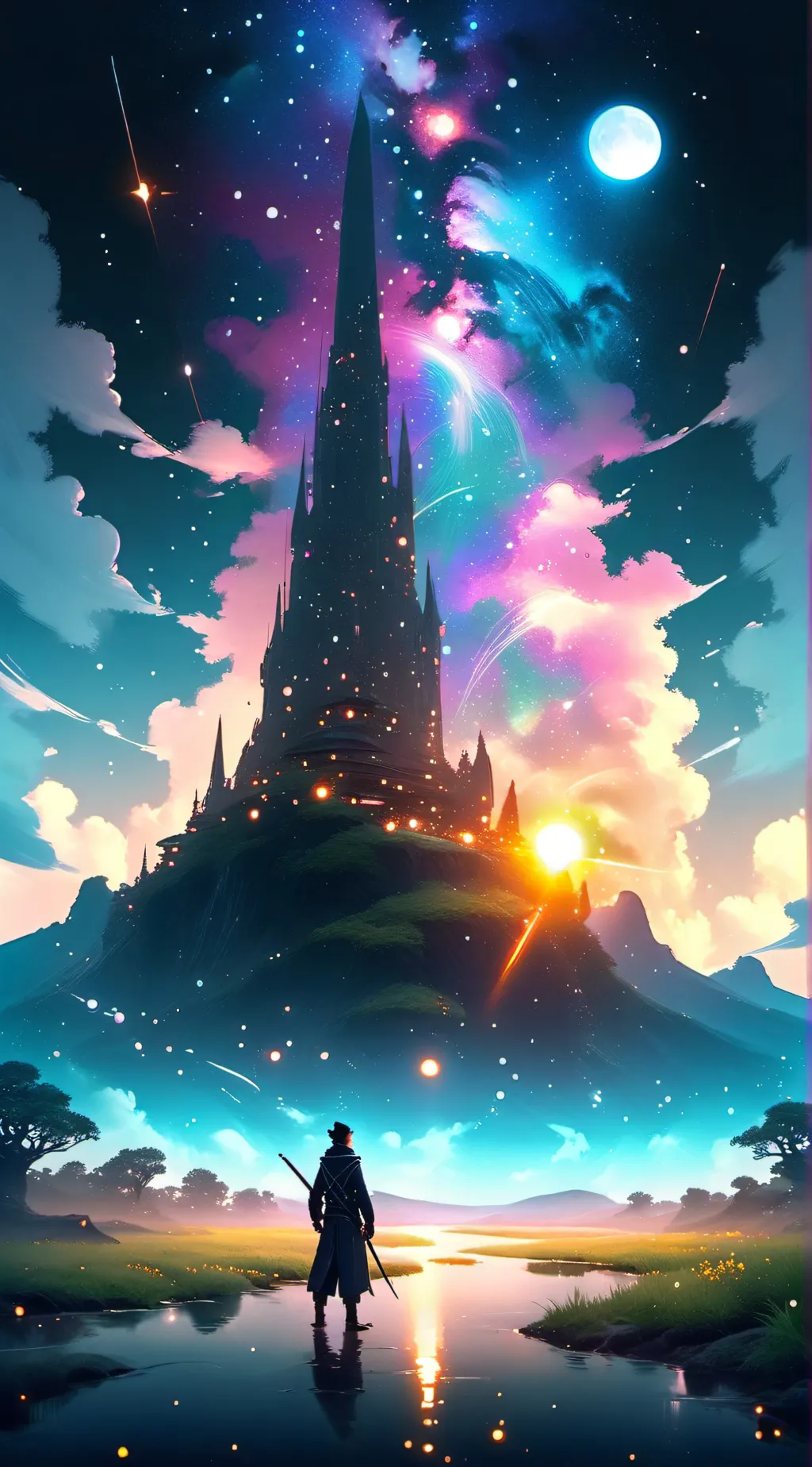 ai character: magical world background