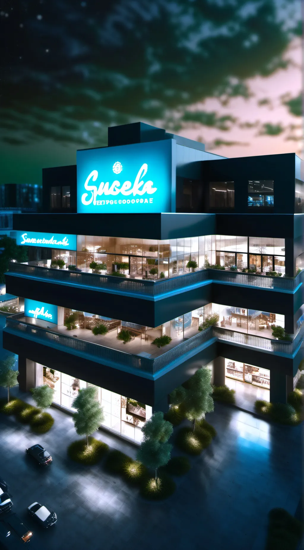 ai character: Mall background