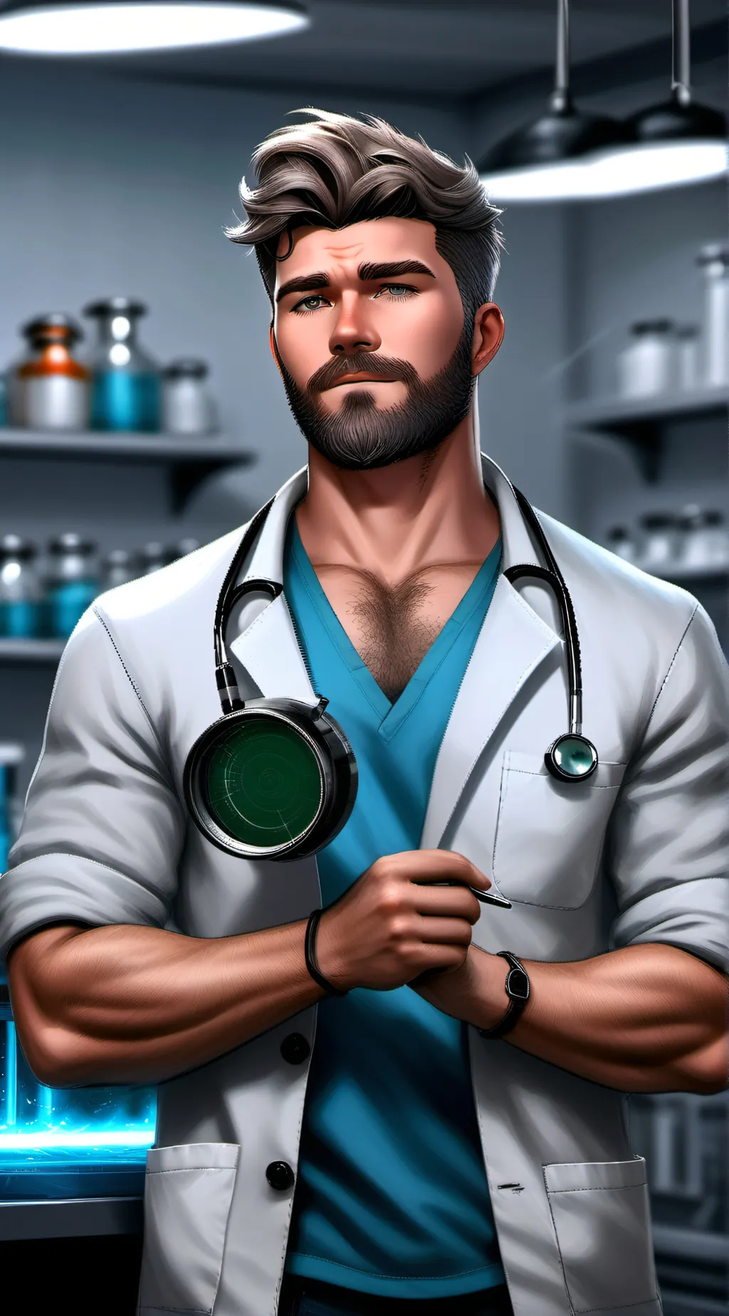 ai character: Dr Jay C. Samson  background
