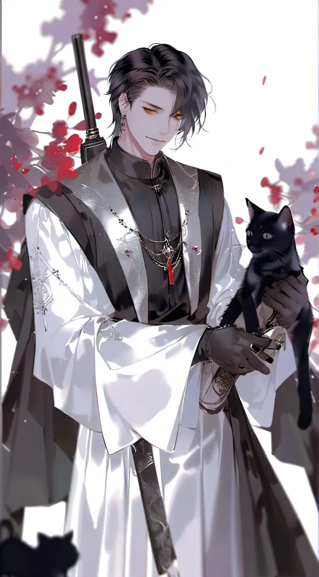 ai character: owner with cat background