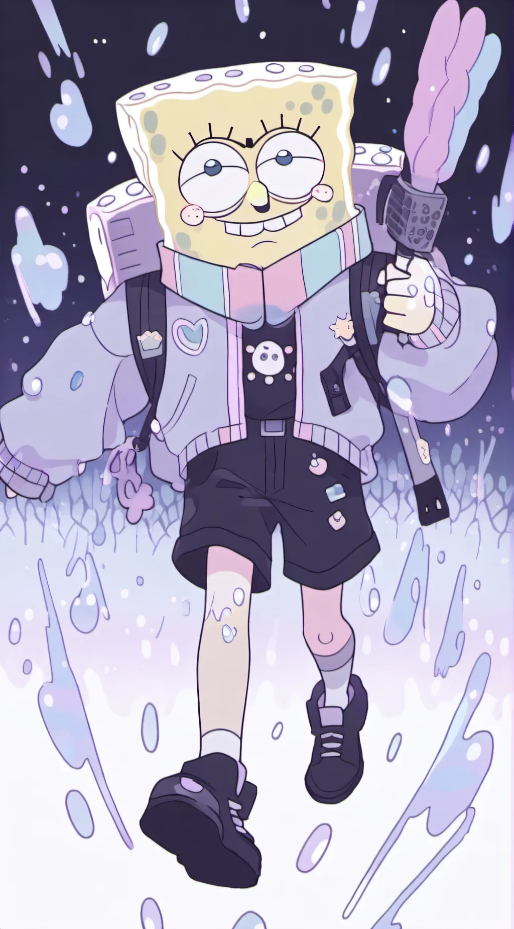 ai character: Space SpongeBob background