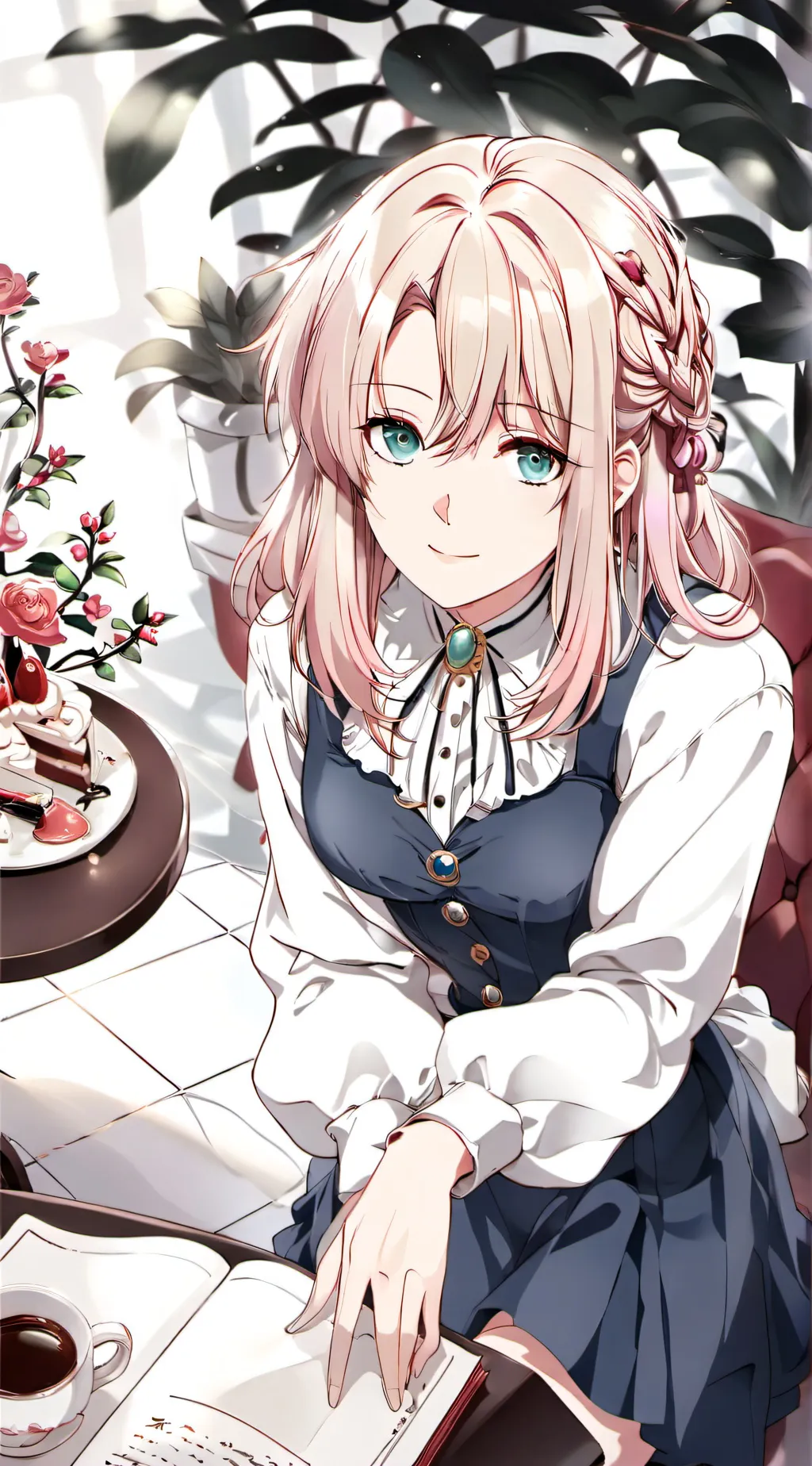 ai character: rose background