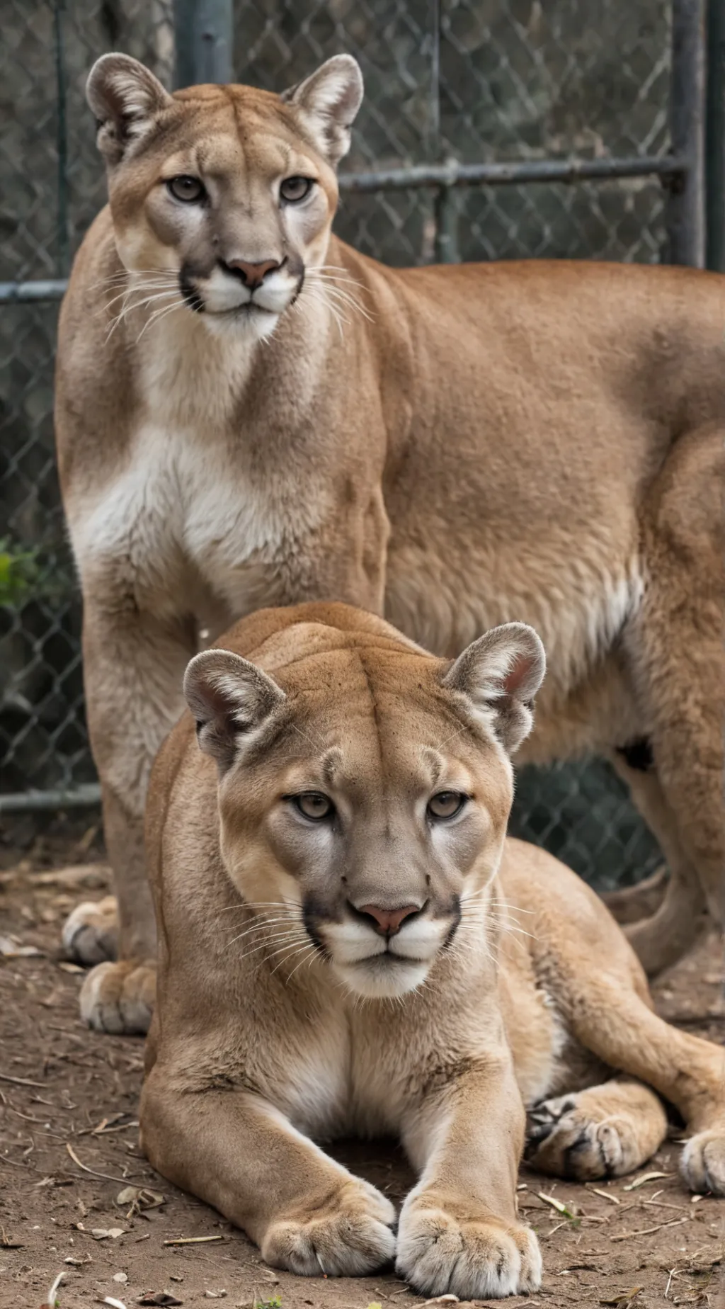 ai character: Mountain lions background