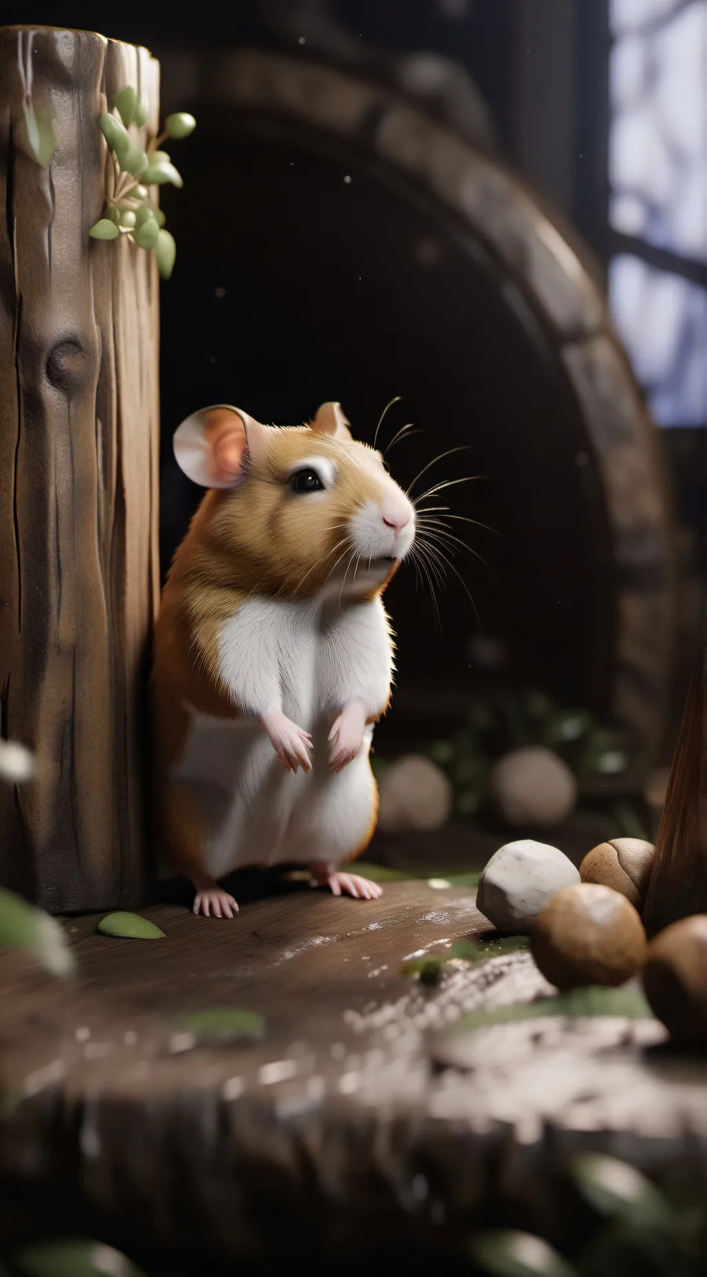 ai character: hámster  background