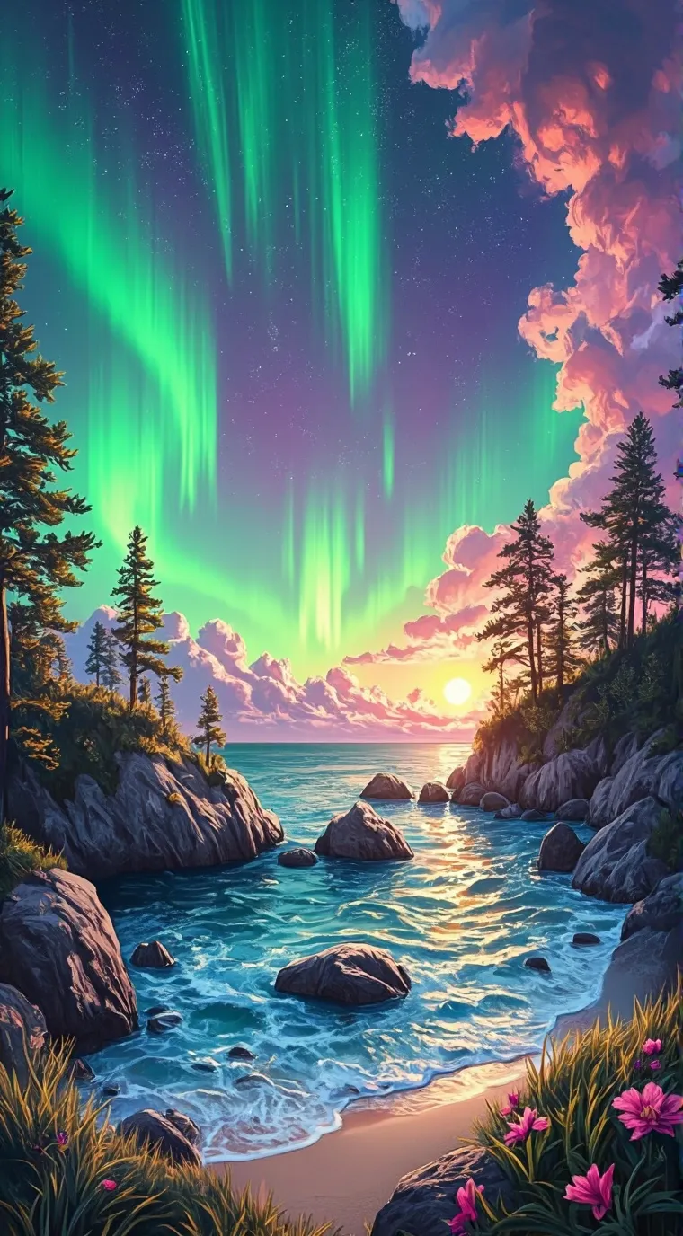 ai character: The beach up north background