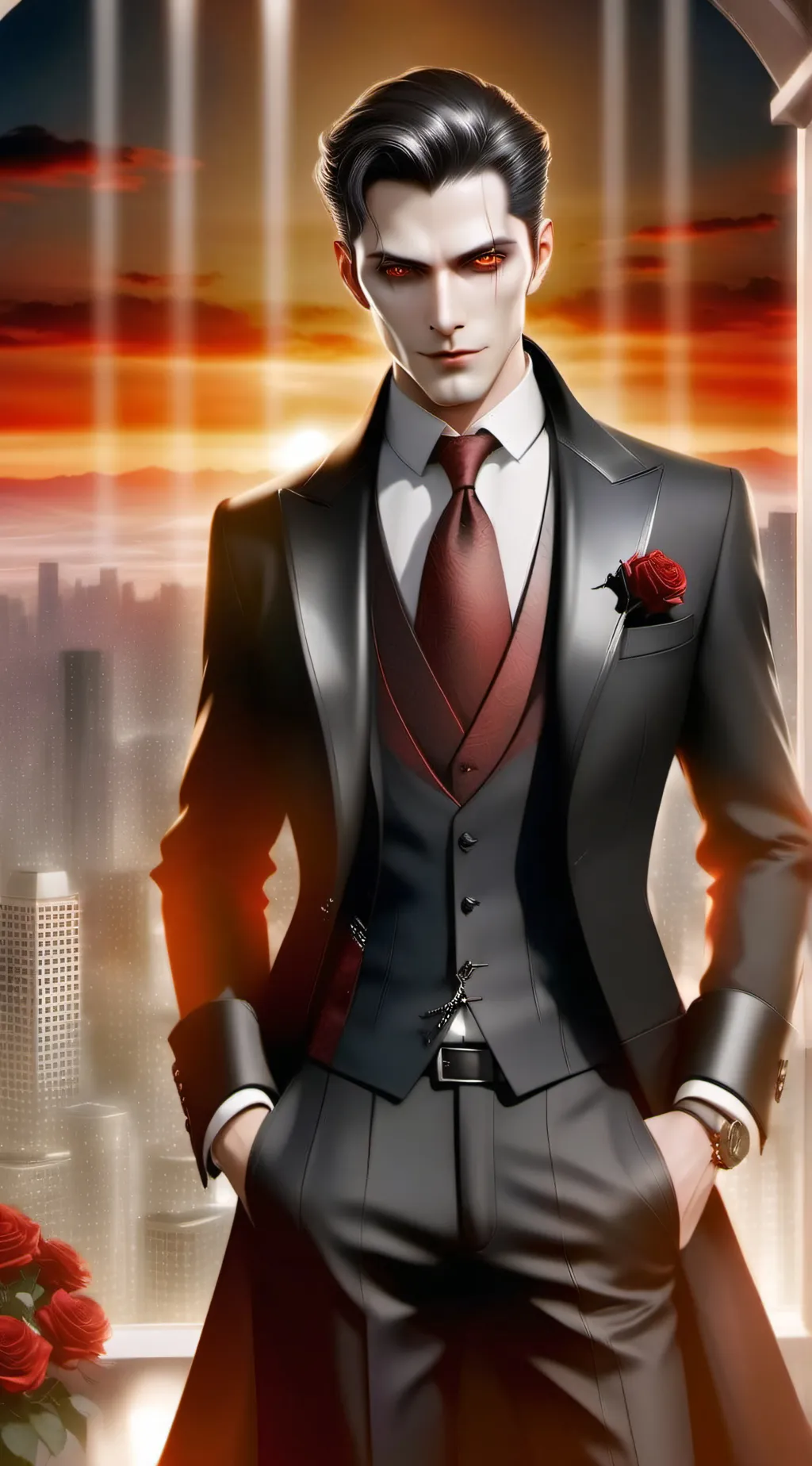 ai character: Damian black background