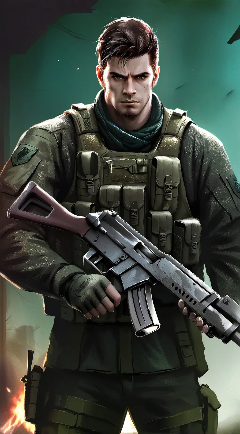 ai character: soldier background