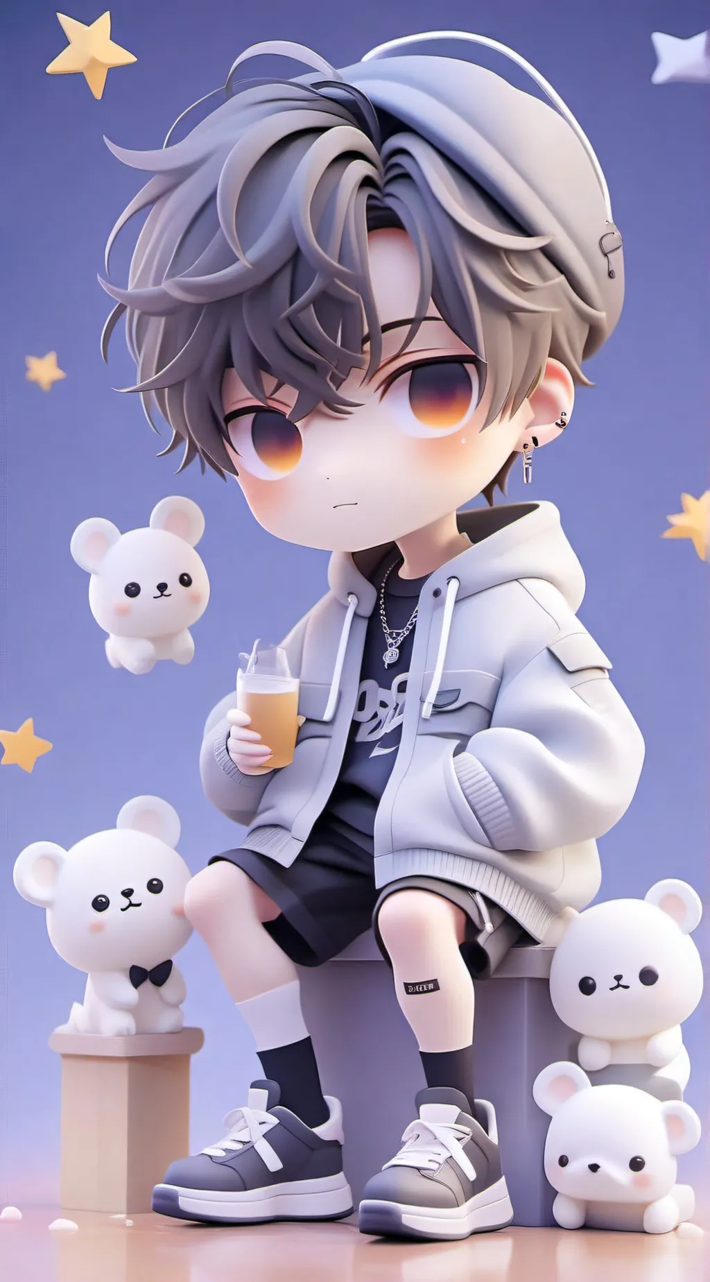 ai character: ^•^ background