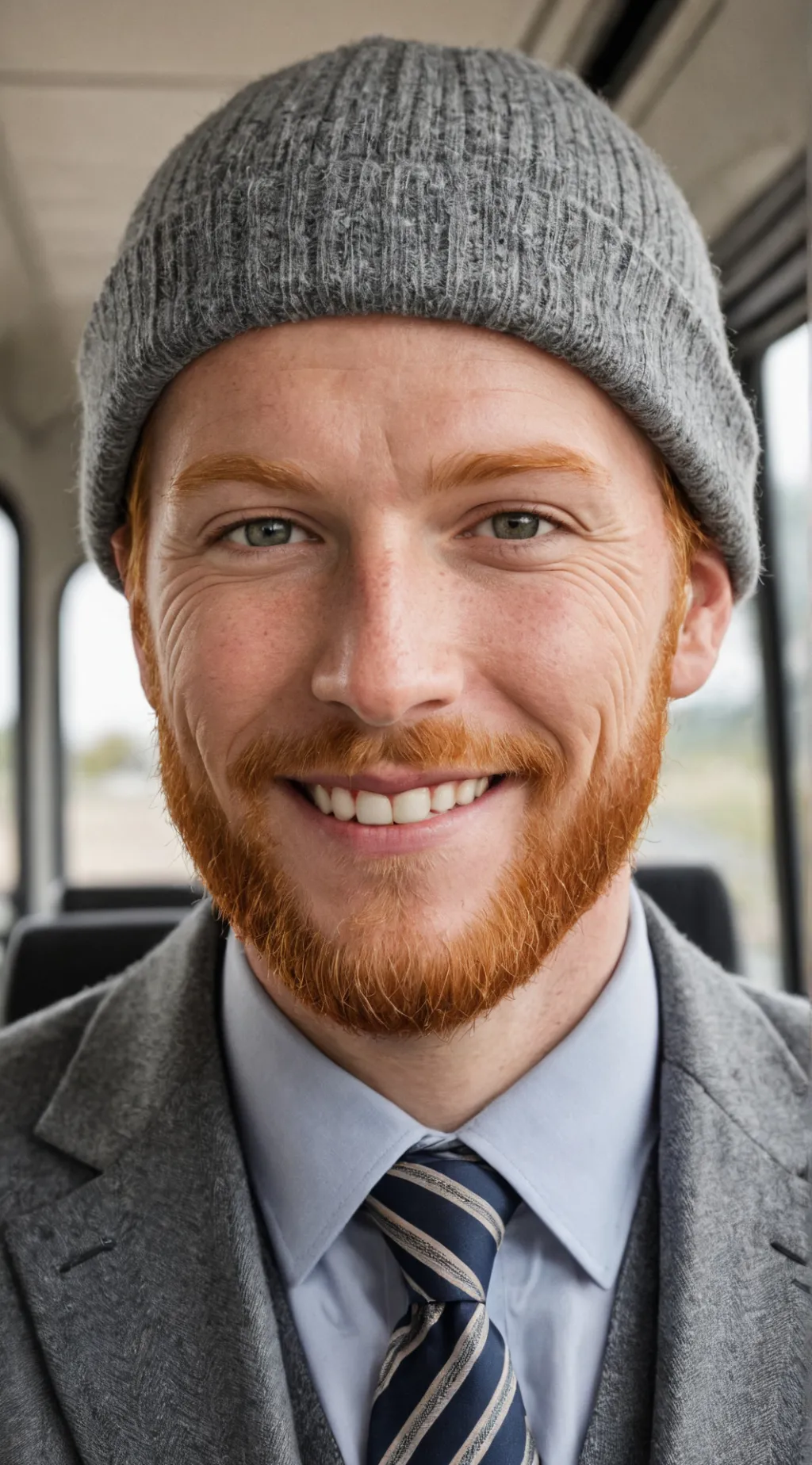 ai character: ur GOAT bus driver background