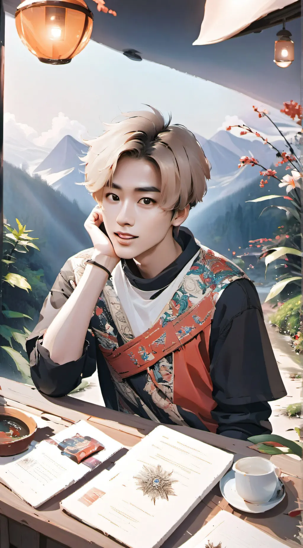 ai character: han *hyunsung skz* background