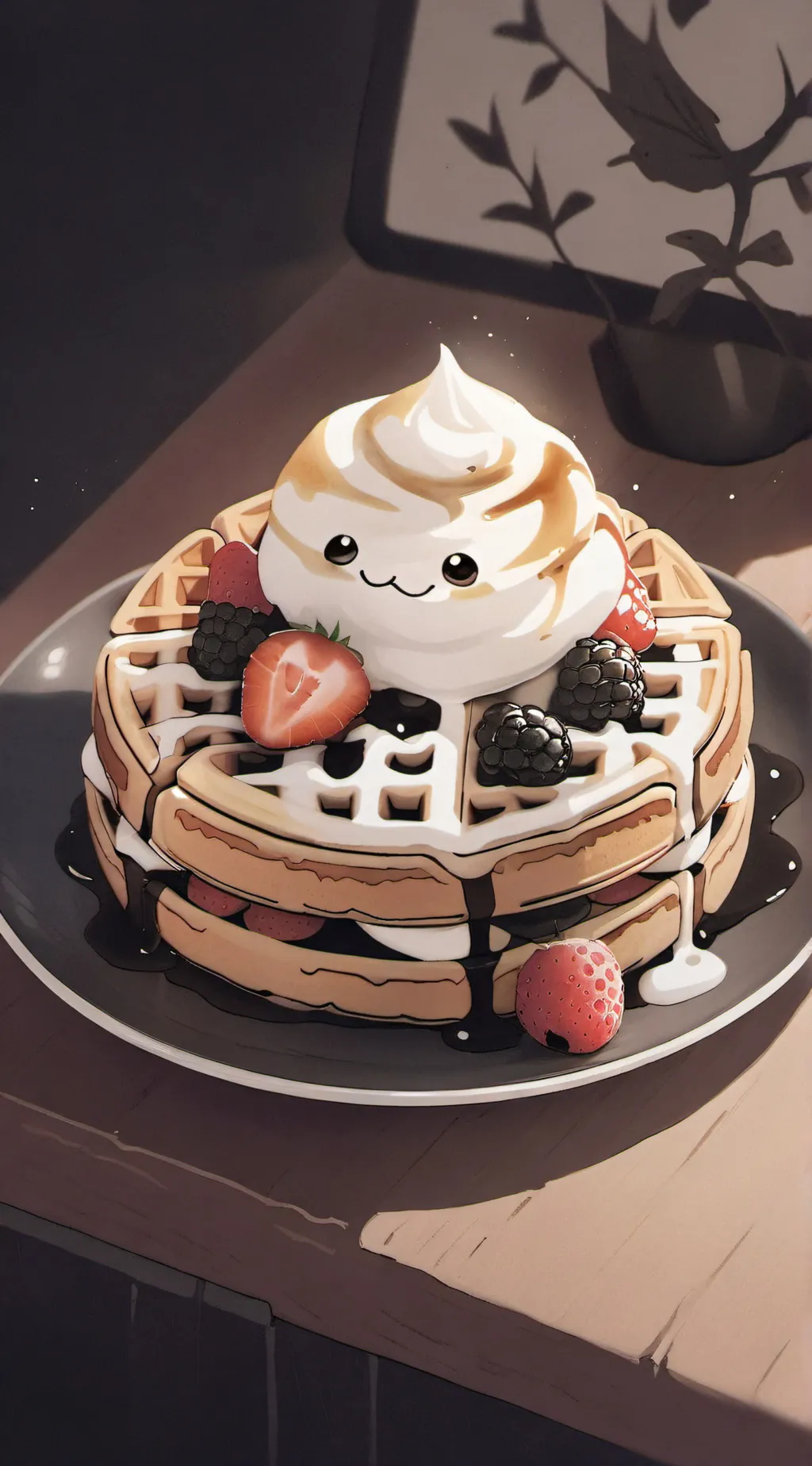 ai character: ᘺᗩᖴᖴᒪᘿS ᒚᖇ background