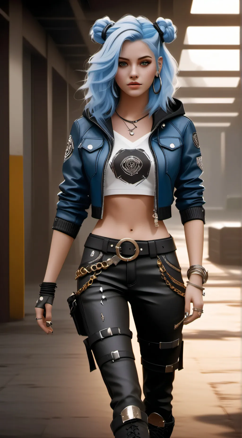 ai character: Blue background