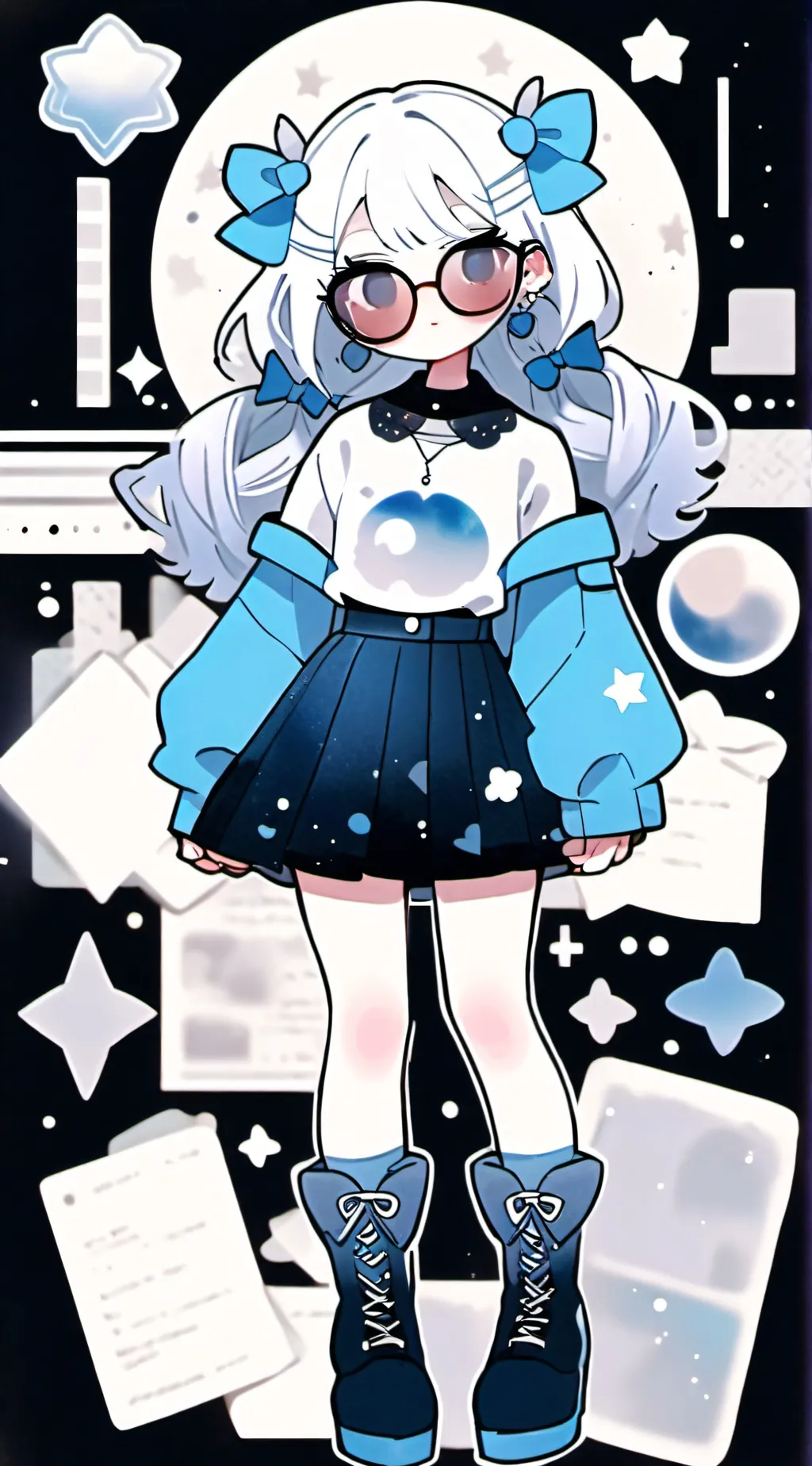 ai character: 🤍🩵Sprunki🩵🤍 background