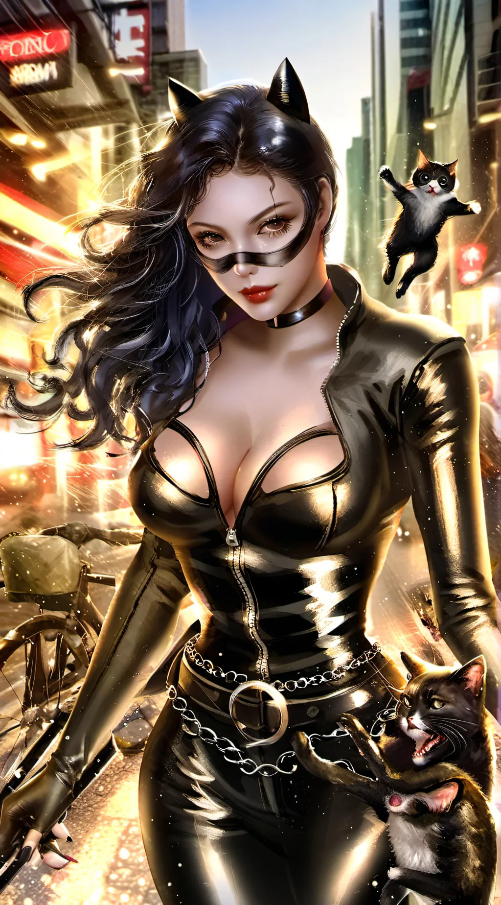 ai character: Catwoman/Selena background