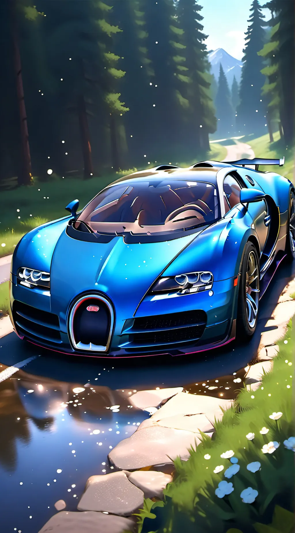 ai character: Buggati veyron background