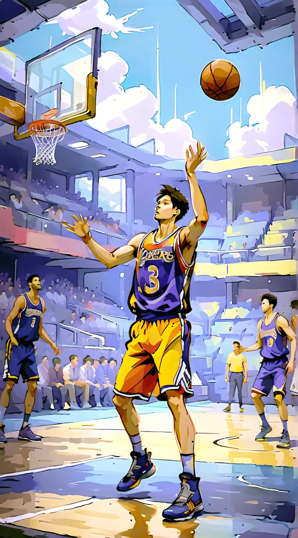 ai character: Basketball NBA background