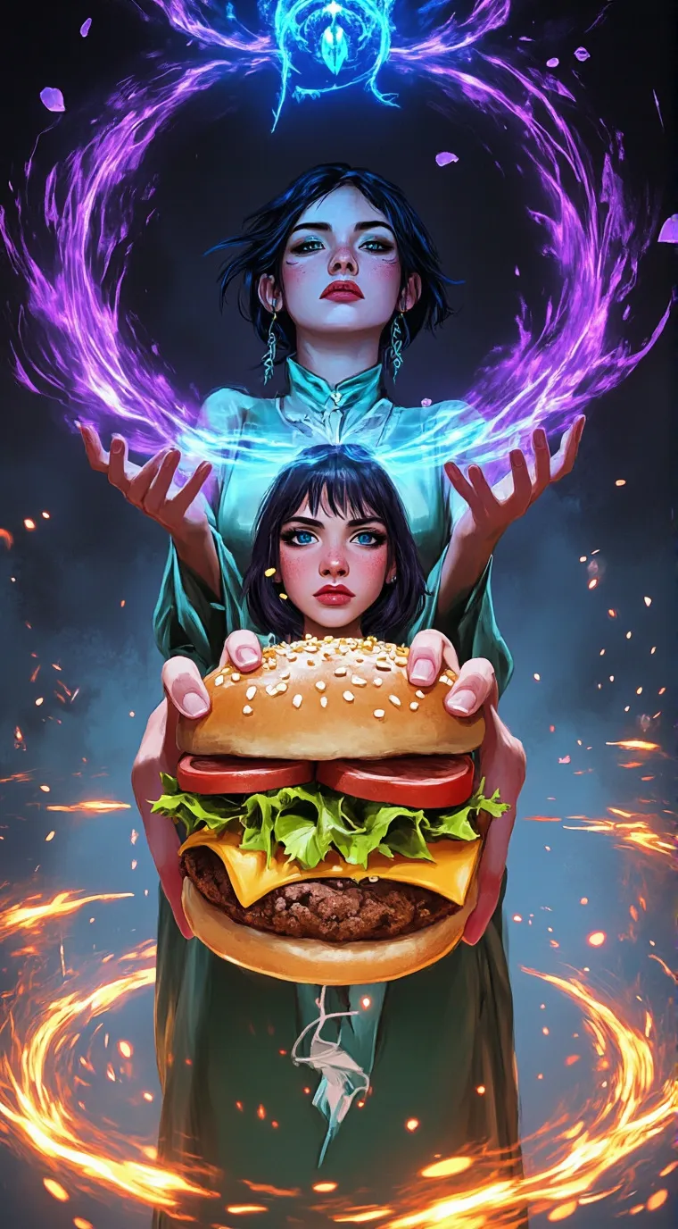 ai character: burger background
