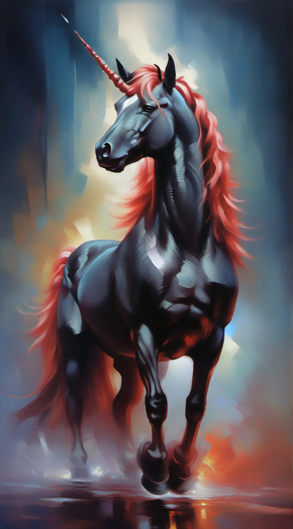 ai character: Unicorn of dark background