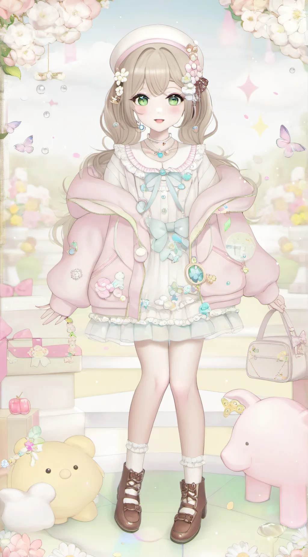 ai character: Coral background