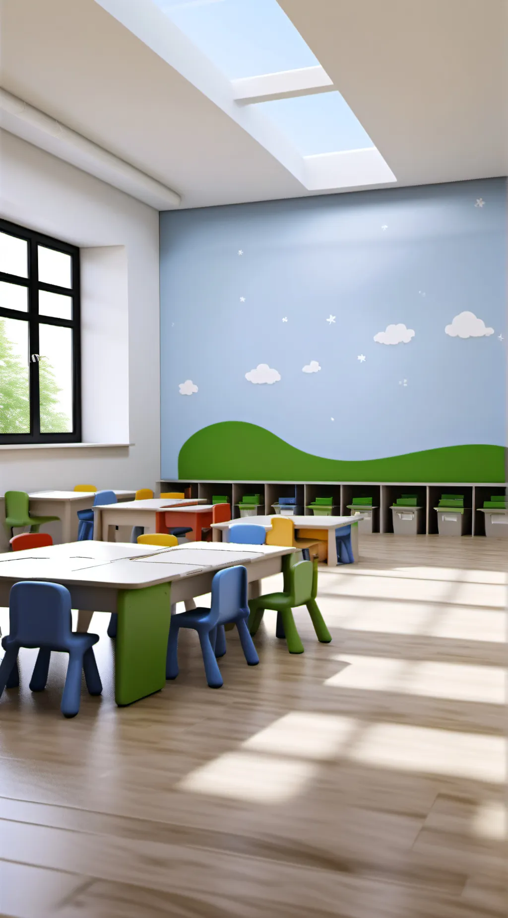 ai character: Kindergarten class background