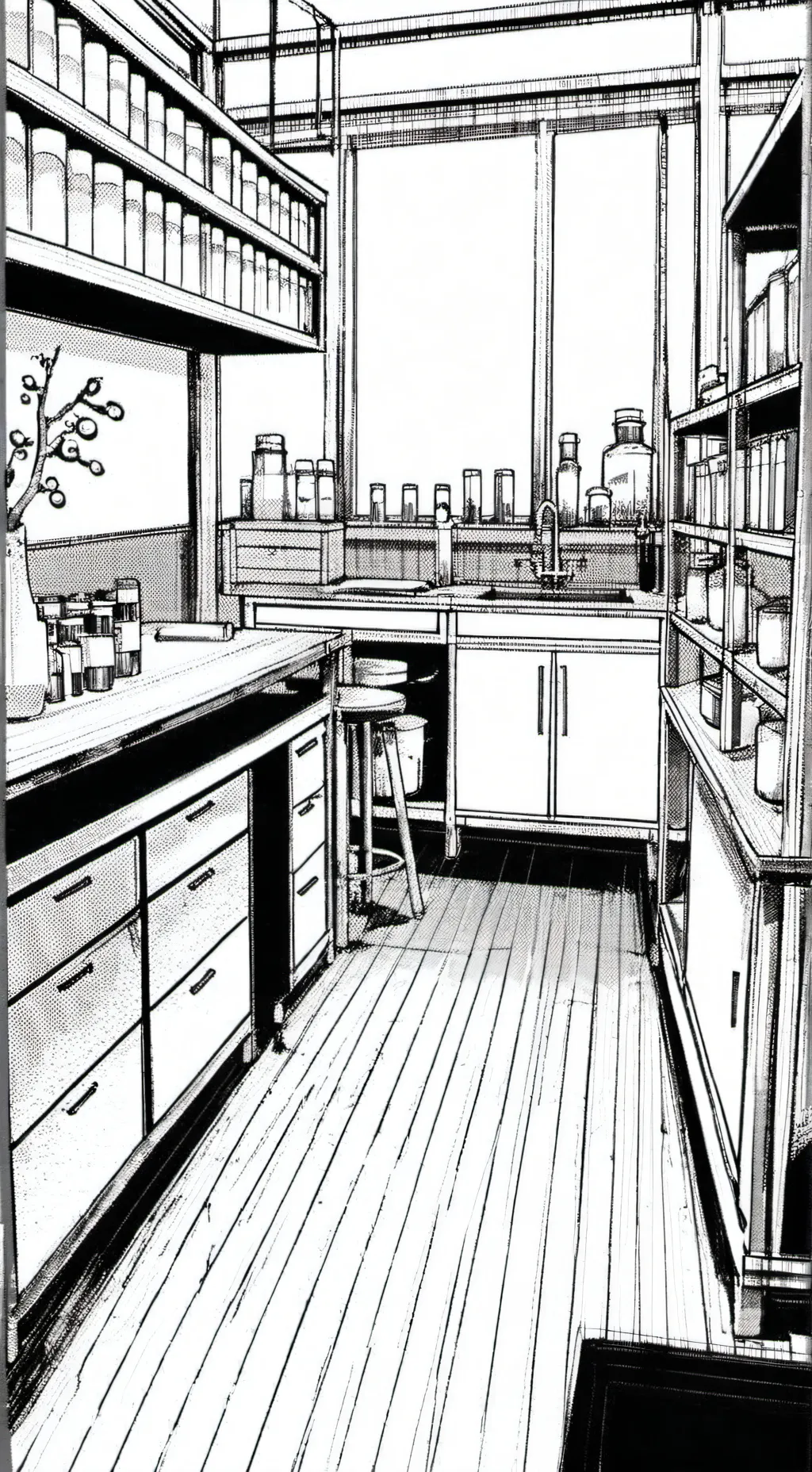 ai character: Laboratory  background
