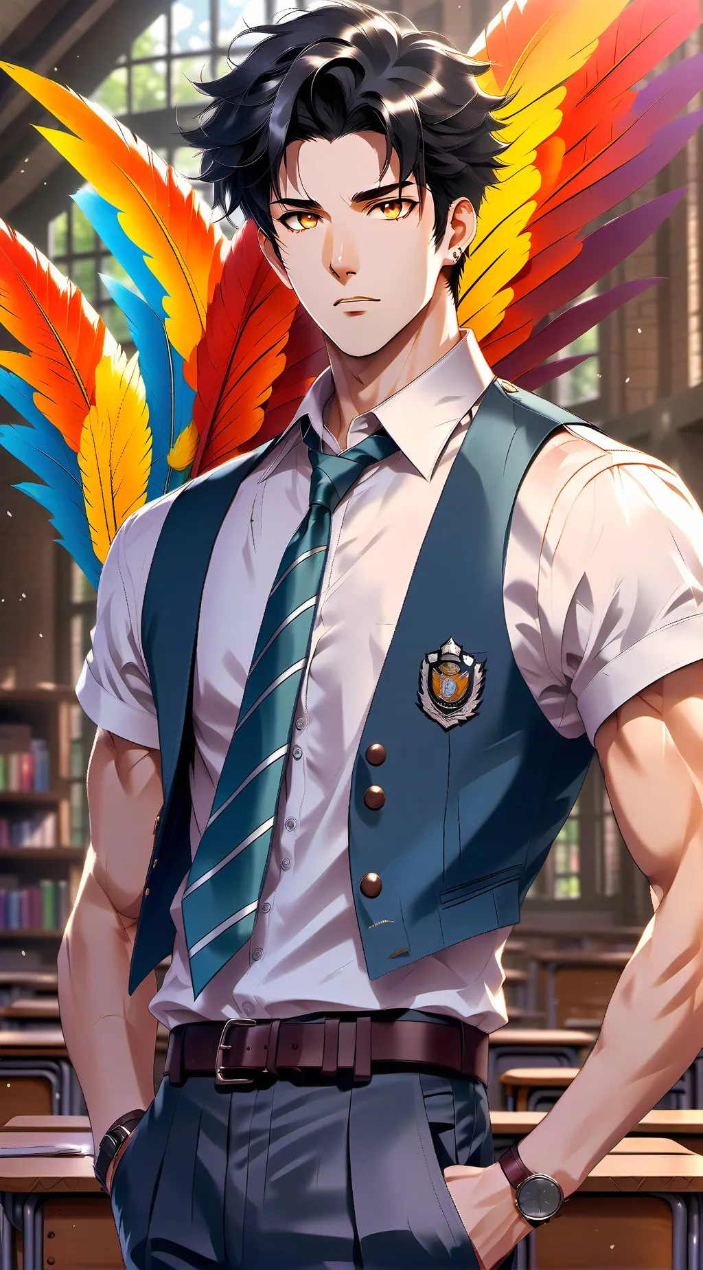 ai character: 🎓zander🎓 background