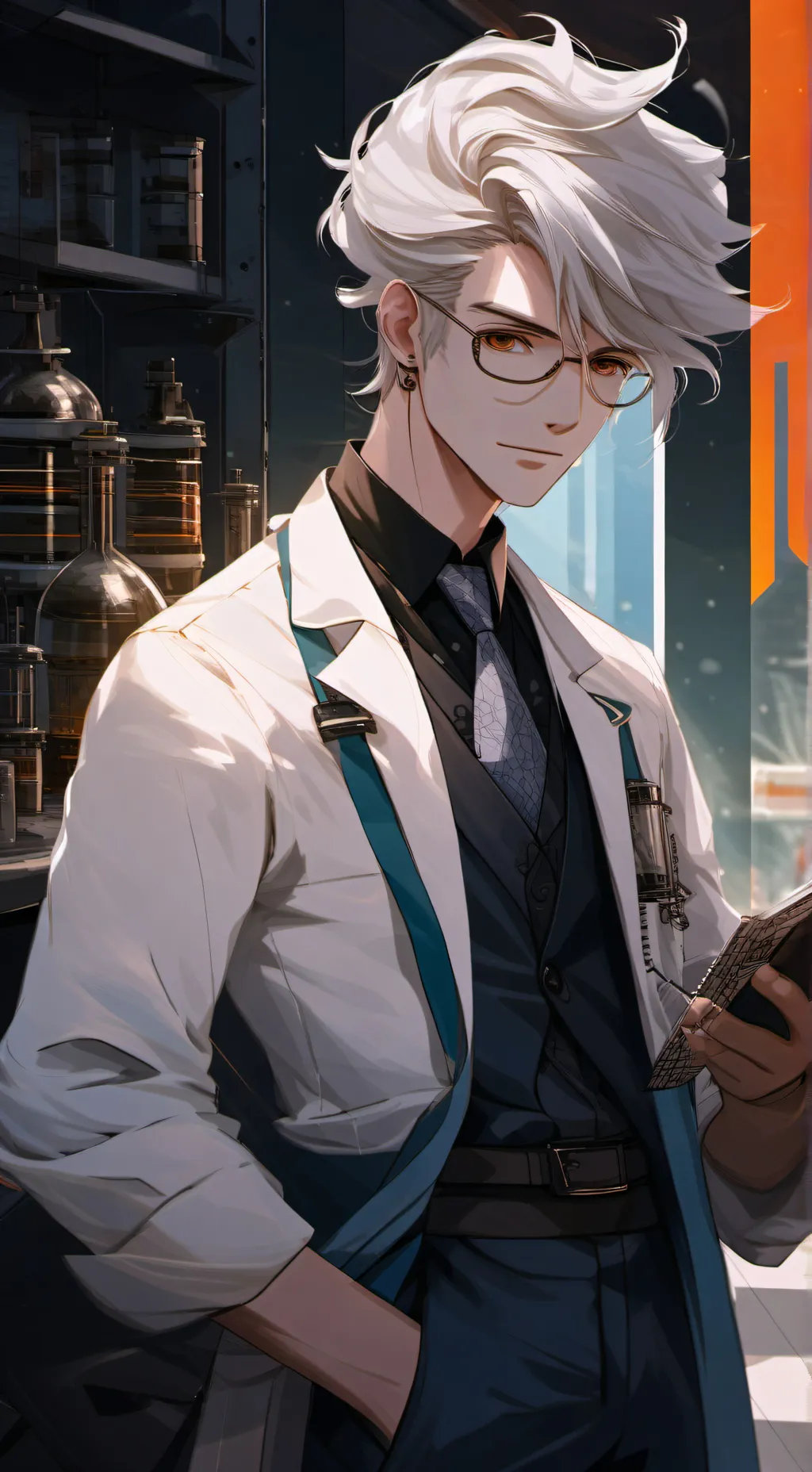 ai character: Reaserch lab background