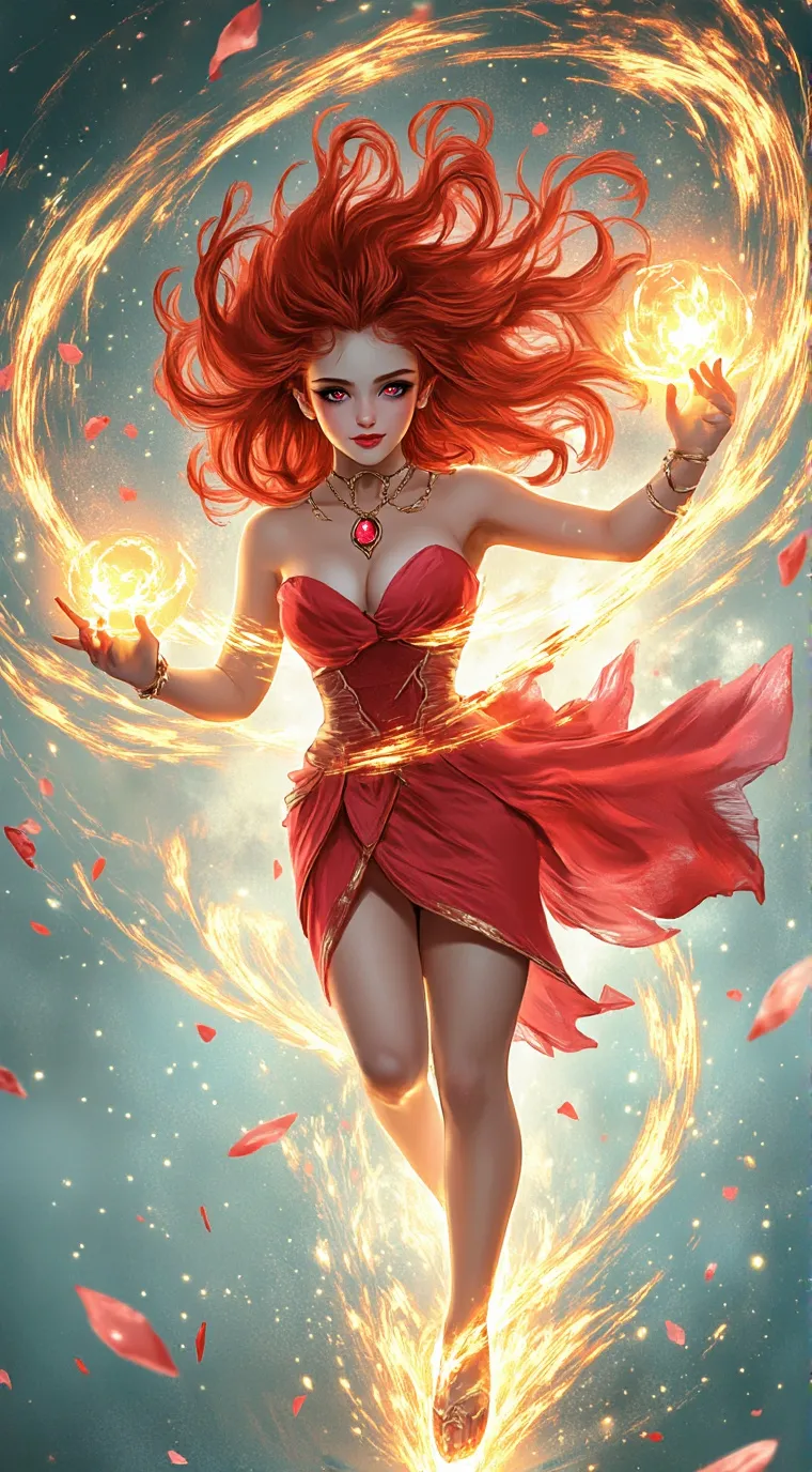 ai character: Flame background