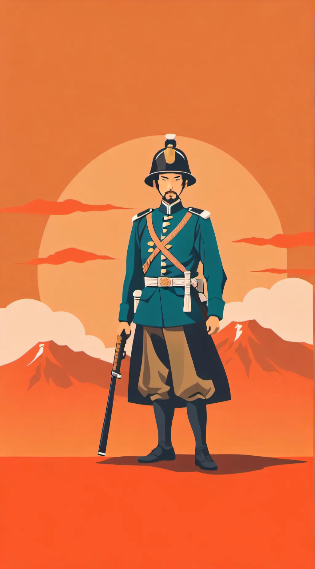 ai character: Japanese soldier  background