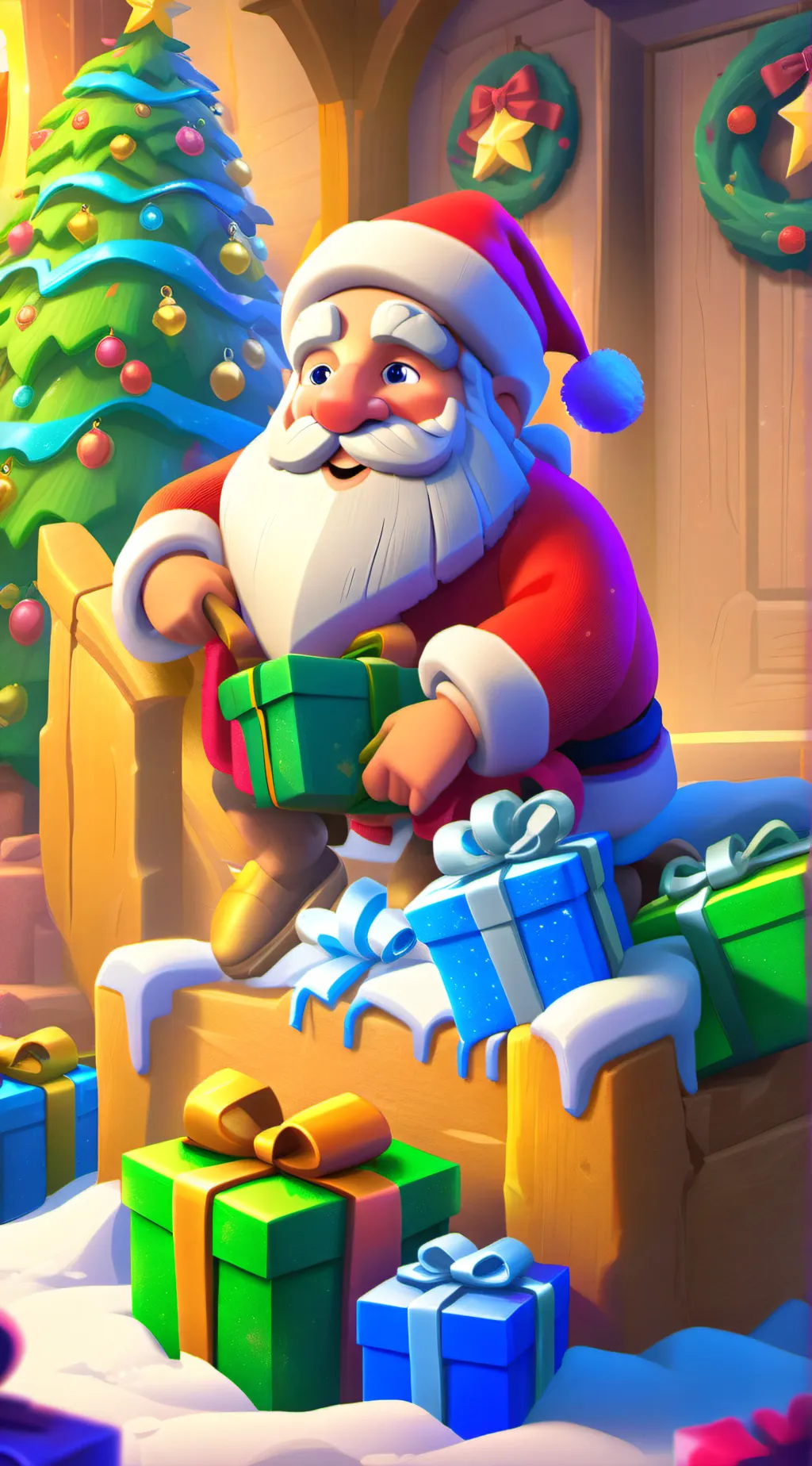 ai character: Fnf (Christmas) background