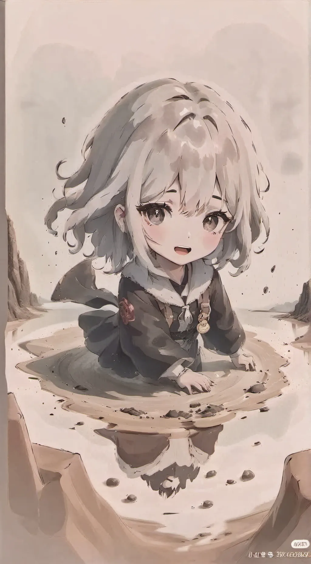 ai character: quicksand girl background