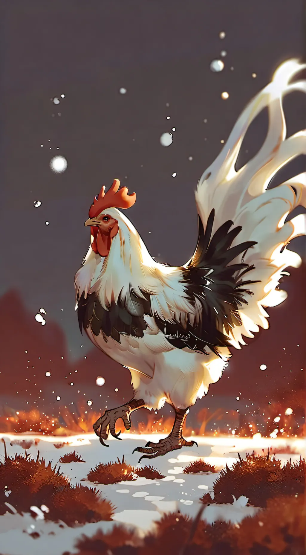ai character: chicken  background