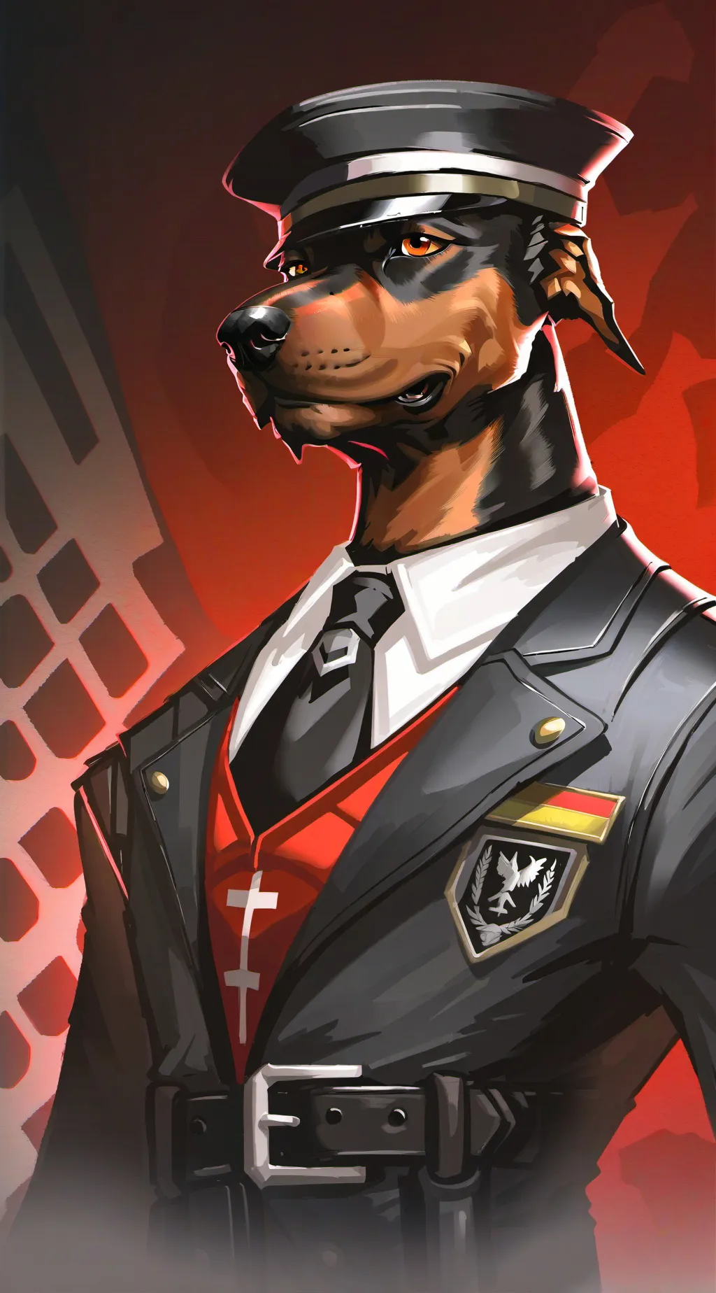 ai character: Doberdoom  background