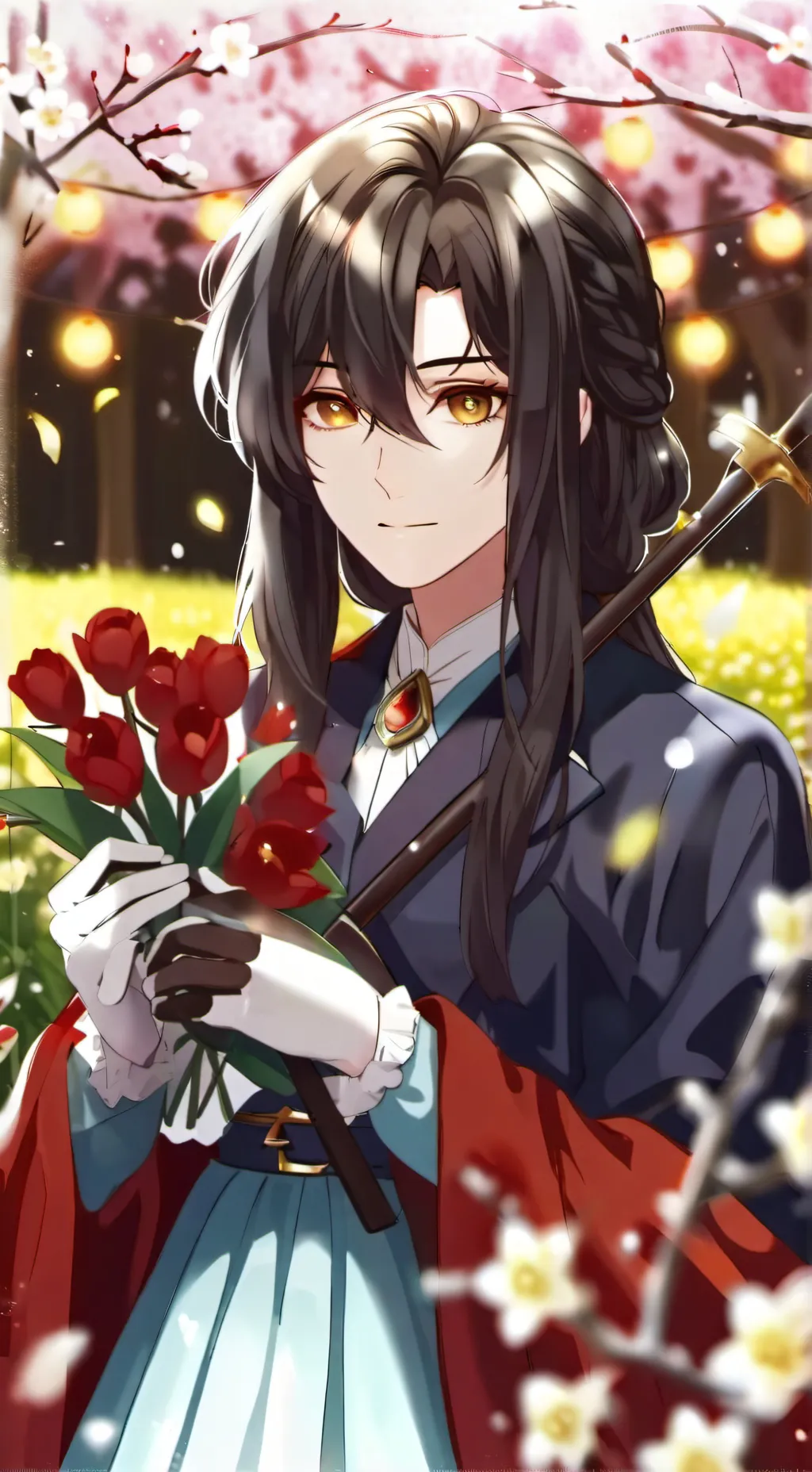 ai character: rose background