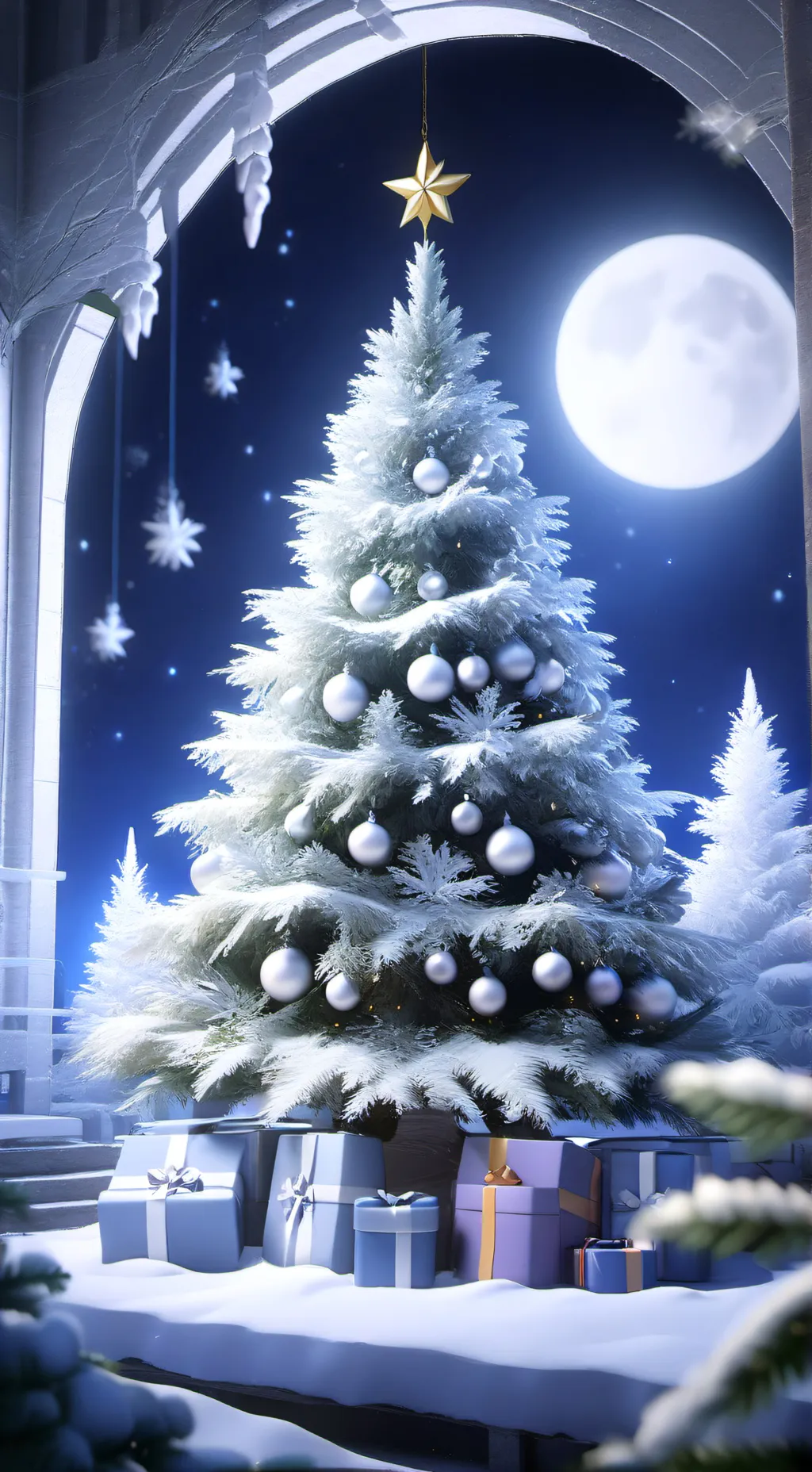 ai character: SAMS CHRISTMAS background